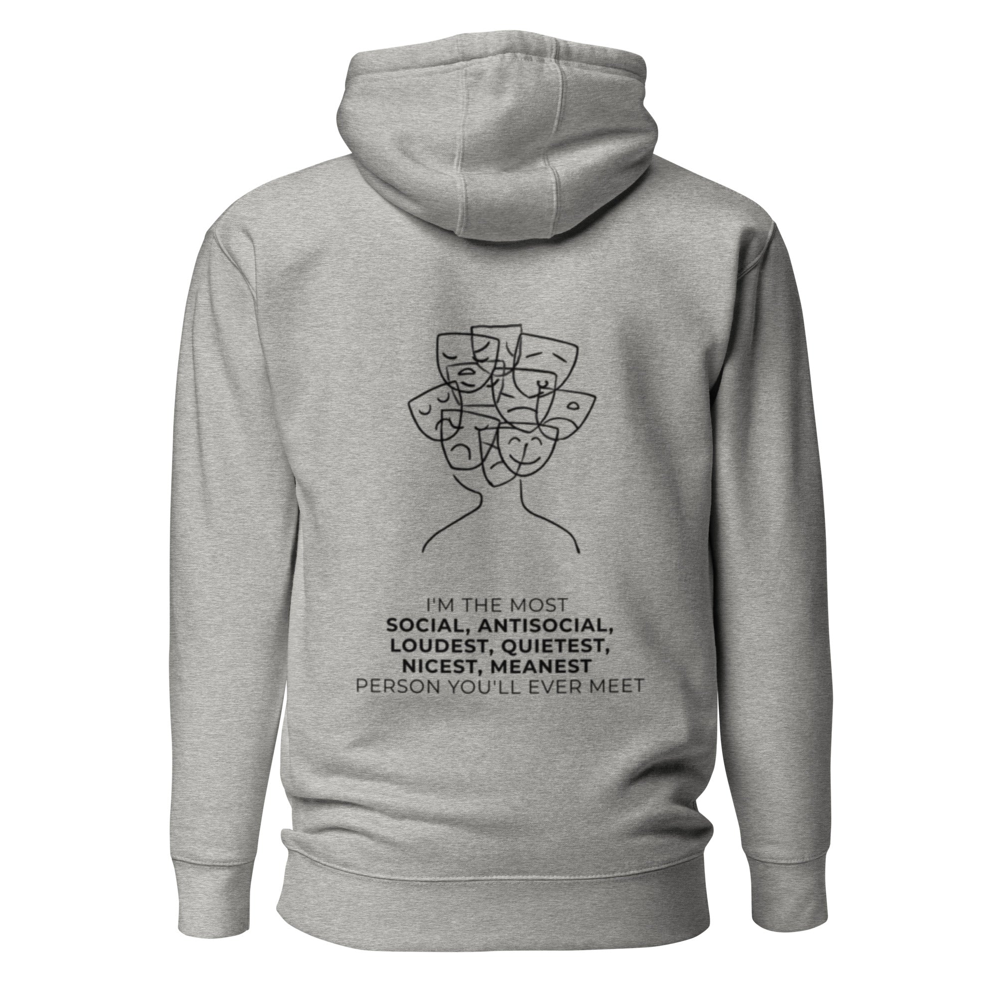 Most social antisocial. Unisex Hoodie Unisex Hoodie Void & Verse Carbon Grey S