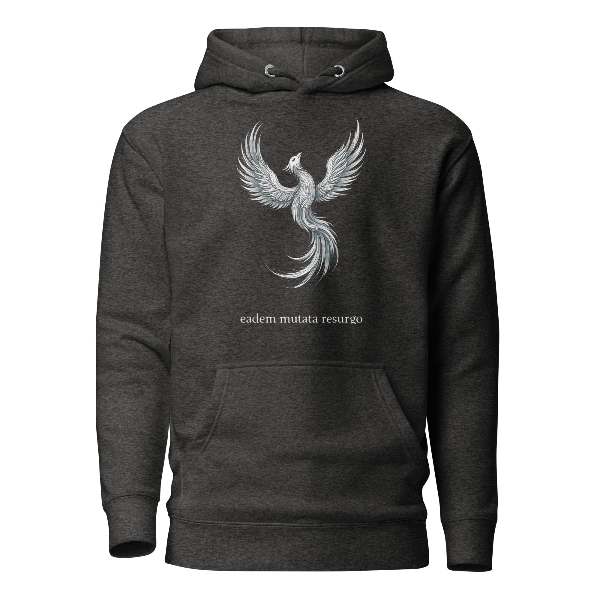 Eadem mutata resurgo. Unisex Hoodie Unisex Hoodie Void & Verse Charcoal Heather S