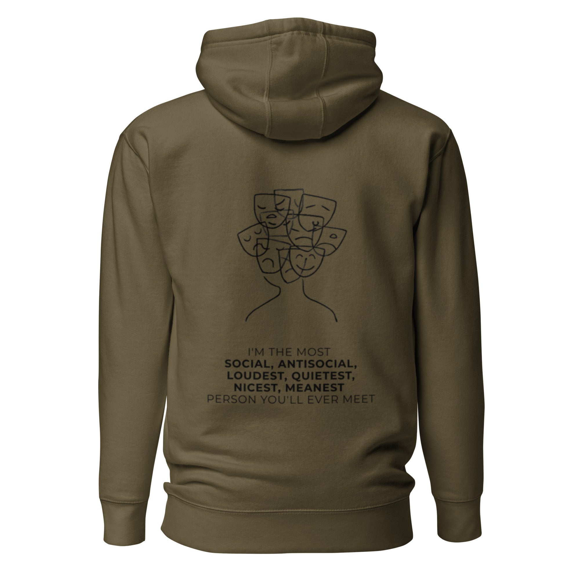 Most social antisocial. Unisex Hoodie Unisex Hoodie Void & Verse Military Green S