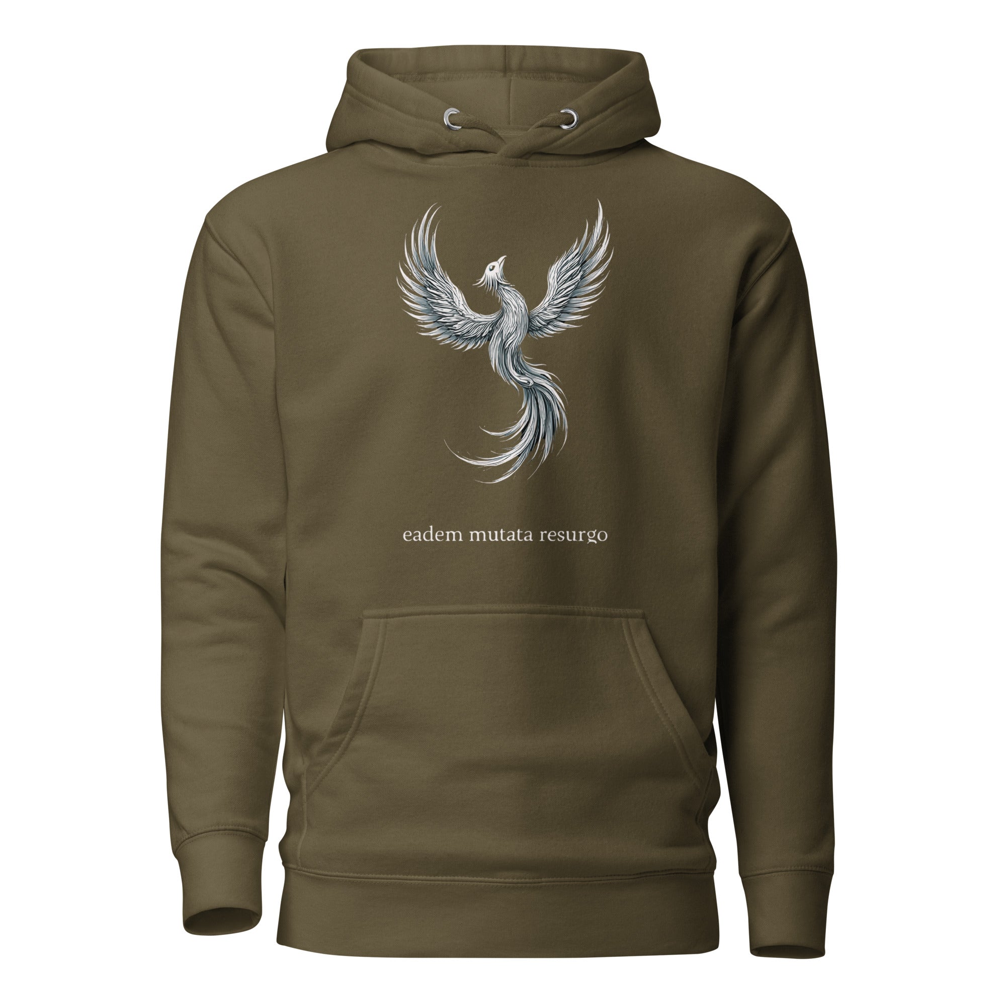 Eadem mutata resurgo. Unisex Hoodie Unisex Hoodie Void & Verse Military Green S