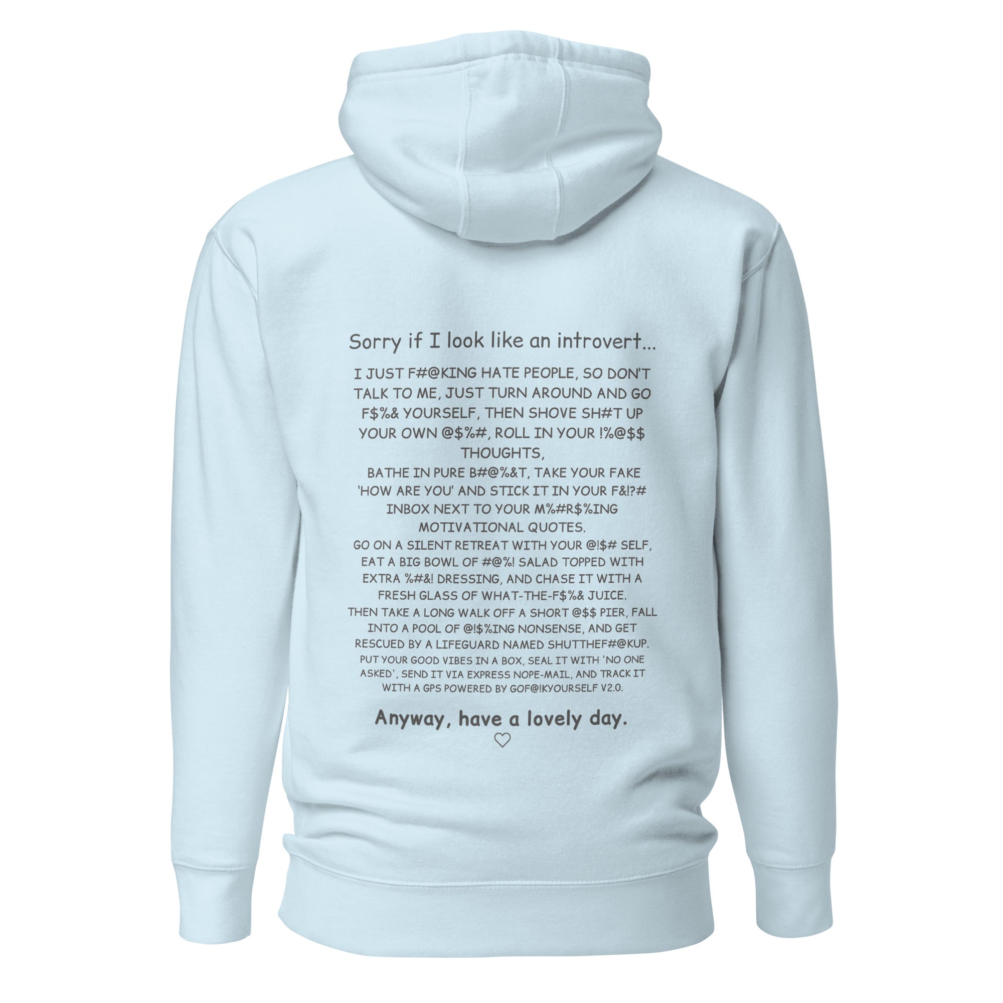 Sorry if I look like an introvert. Unisex Hoodie Unisex Hoodie Void & Verse Sky Blue S