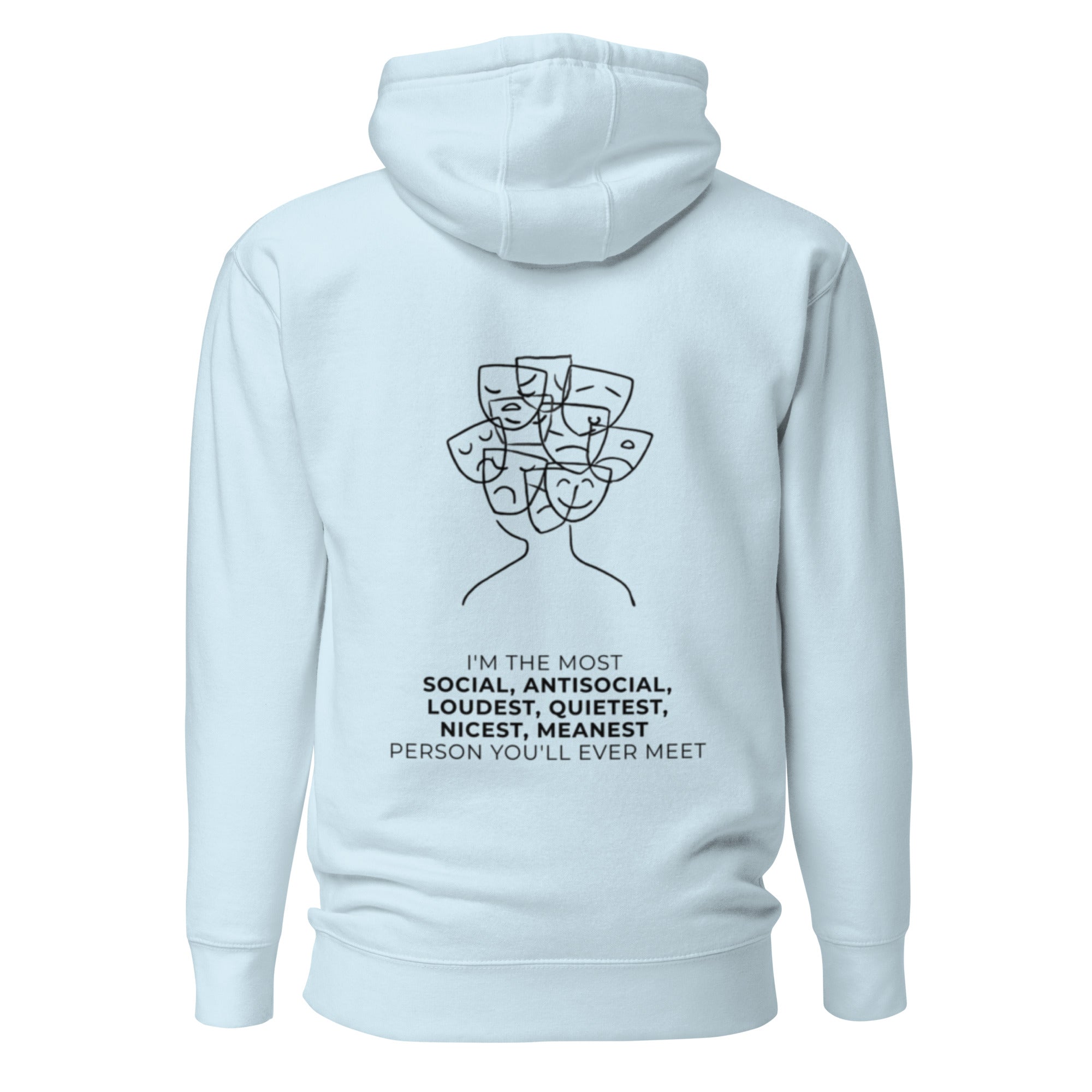 Most social antisocial. Unisex Hoodie Unisex Hoodie Void & Verse Sky Blue S