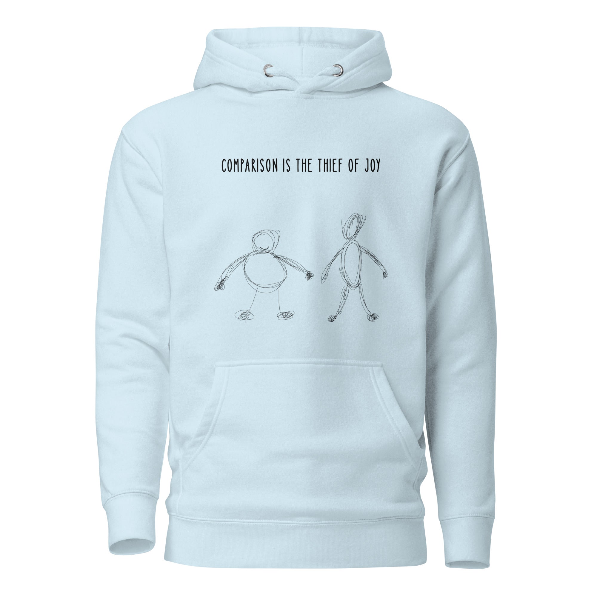 Comparison is the thief of joy. Unisex Hoodie Unisex Hoodie Void & Verse Sky Blue S