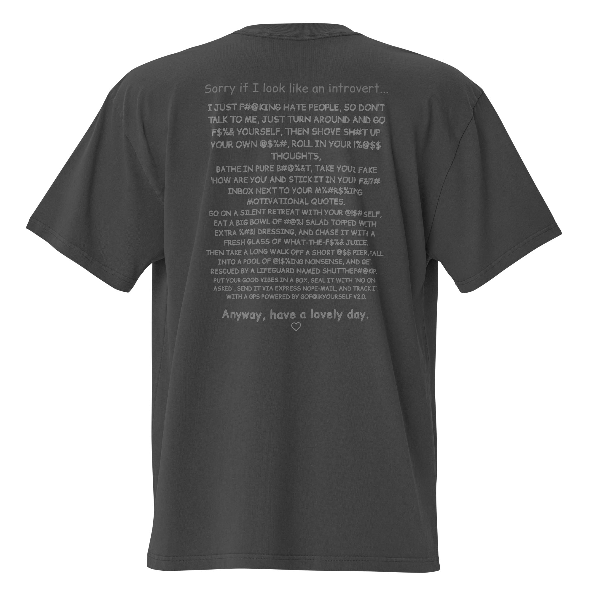 Sorry if I look like an introvert. Unisex Heavyweight Relaxed T-Shirt Unisex Heavyweight Relaxed T-Shirt Void & Verse Faded Black S