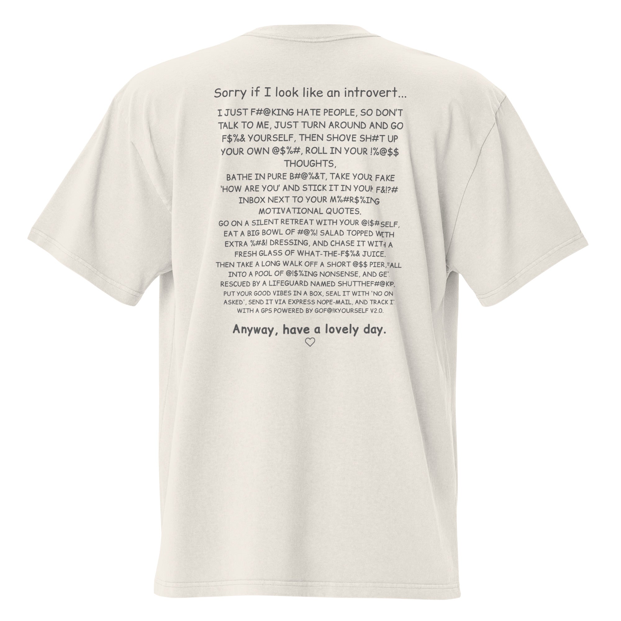 Sorry if I look like an introvert. Unisex Heavyweight Relaxed T-Shirt Unisex Heavyweight Relaxed T-Shirt Void & Verse Faded Bone S
