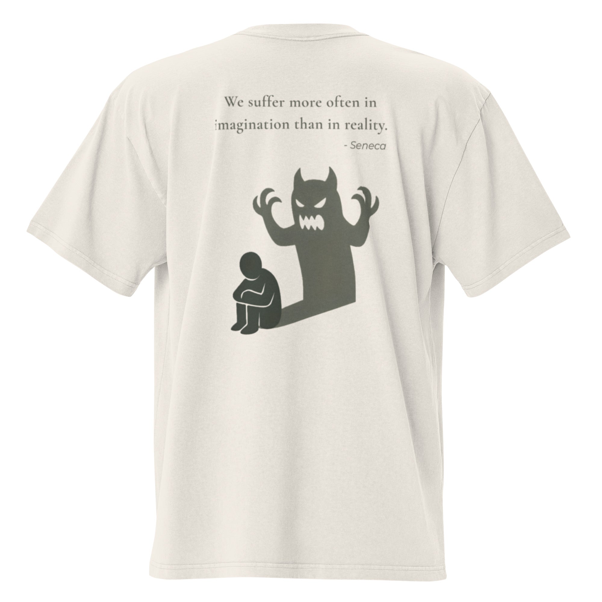 We suffer more in imagination. Unisex Heavyweight Relaxed T-Shirt Unisex Heavyweight Relaxed T-Shirt Void & Verse Faded Bone S