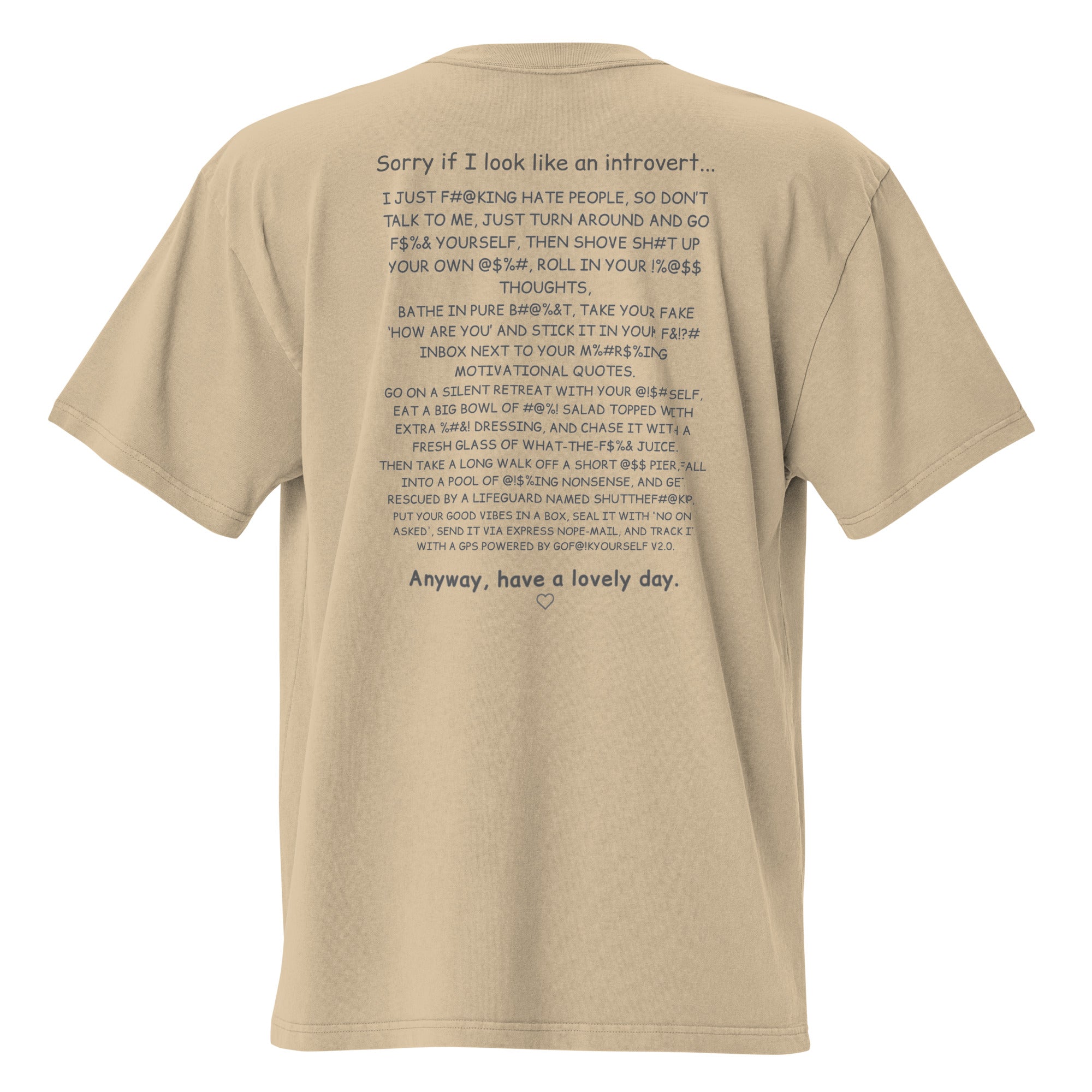 Sorry if I look like an introvert. Unisex Heavyweight Relaxed T-Shirt Unisex Heavyweight Relaxed T-Shirt Void & Verse Faded Khaki S