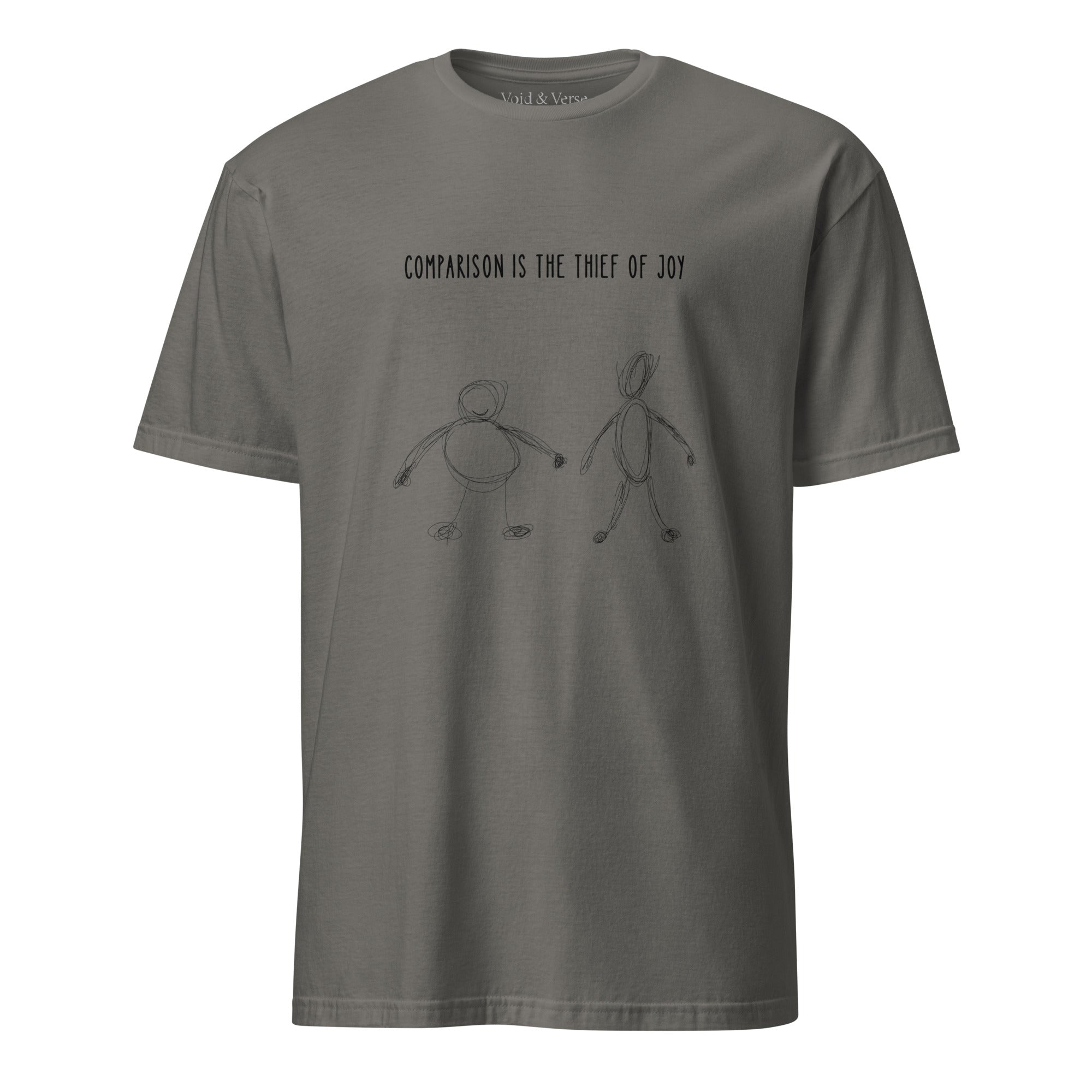 Comparison is the thief of joy. Unisex Regular Soft T-Shirt Unisex Regular Soft T-Shirt Void & Verse Charcoal S