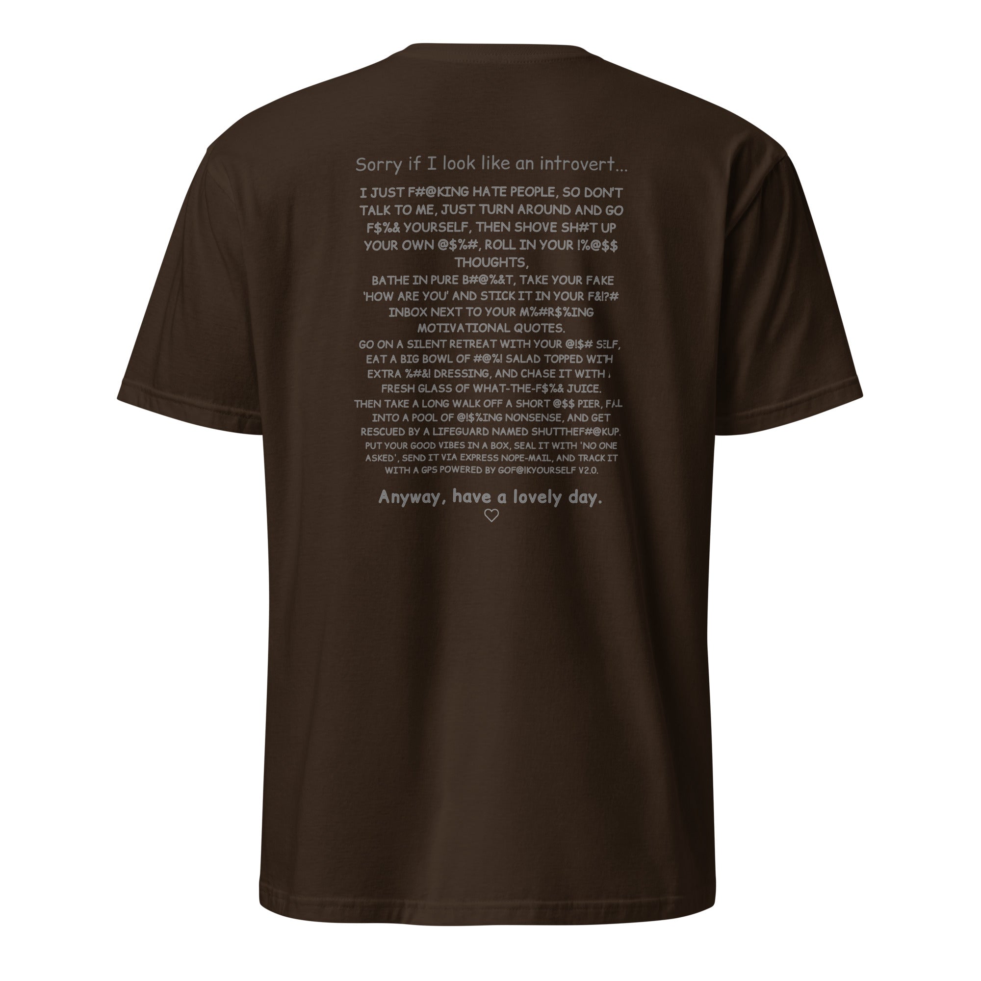 Sorry if I look like an introvert. Unisex Regular Soft T-Shirt Unisex Regular Soft T-Shirt Void & Verse Dark Chocolate S