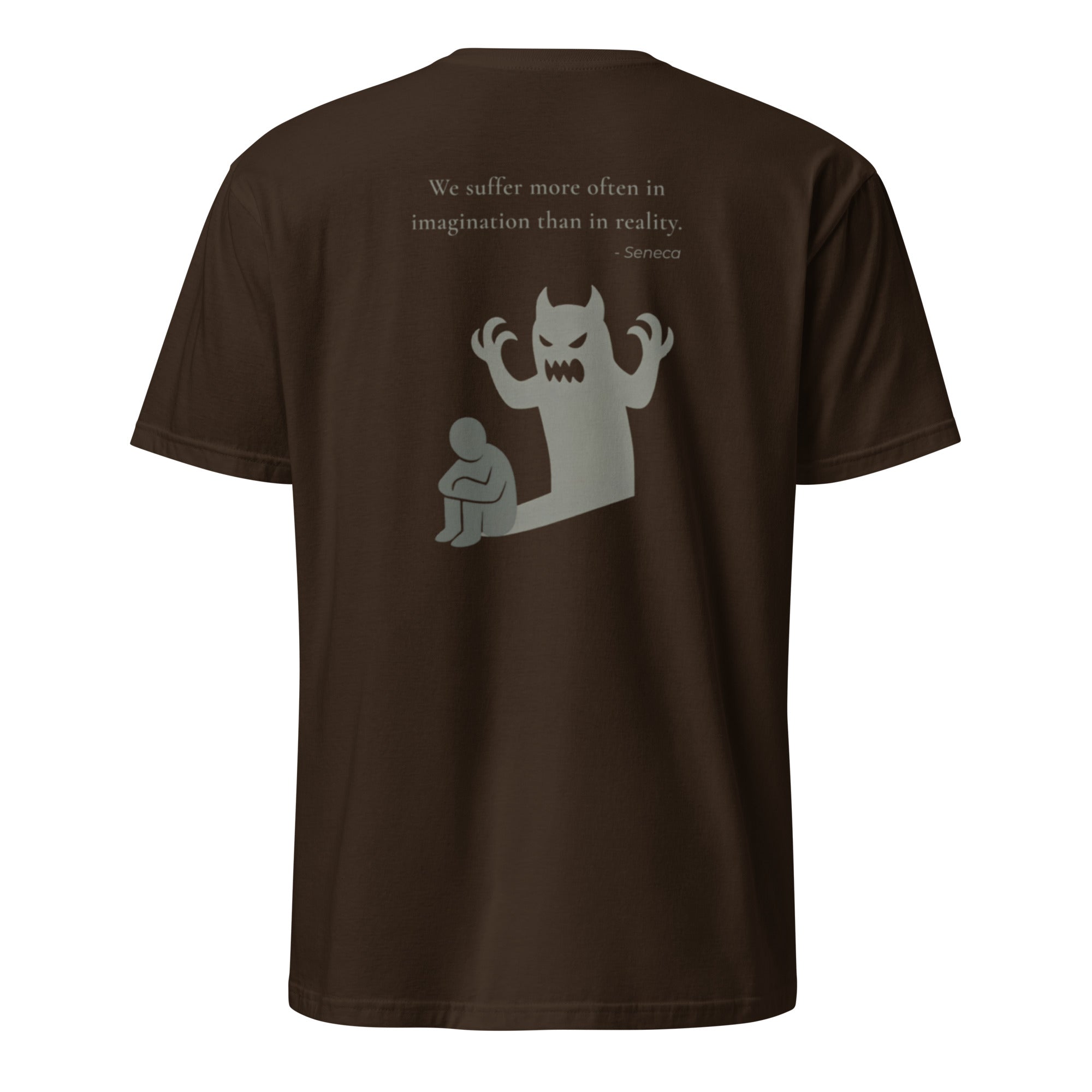 We suffer more in imagination. Unisex Regular Soft T-Shirt Unisex Regular Soft T-Shirt Void & Verse Dark Chocolate S