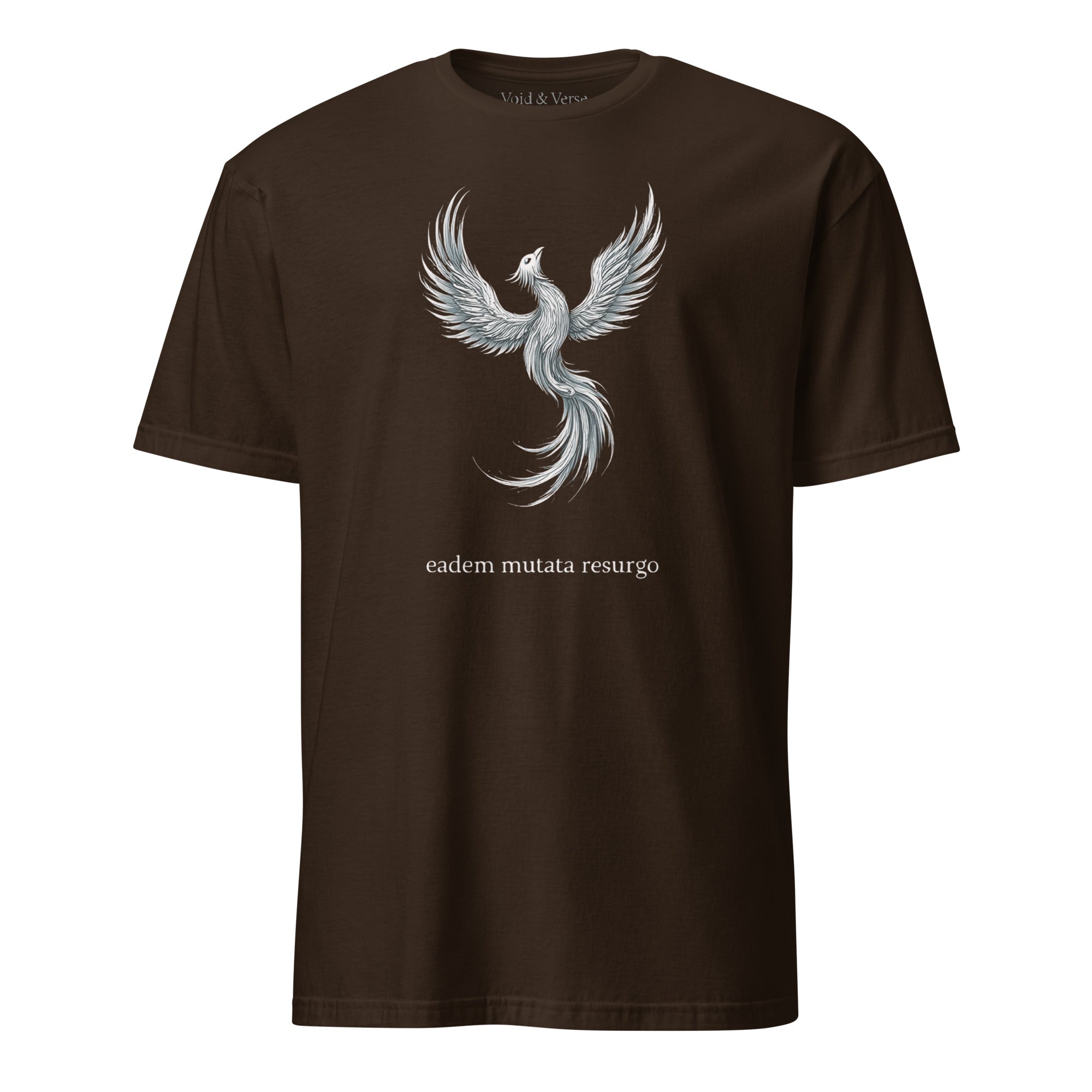 Eadem mutata resurgo. Unisex Regular Soft T-Shirt Unisex Regular Soft T-Shirt Void & Verse Dark Chocolate S