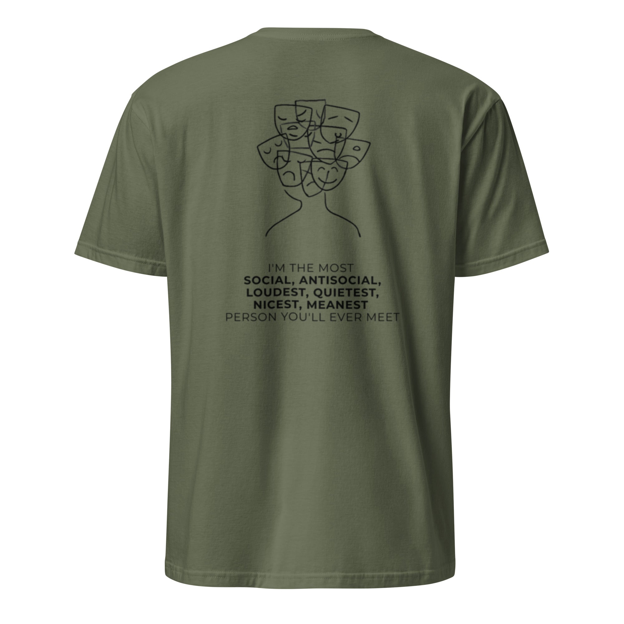 Most social antisocial. Unisex Regular Soft T-Shirt Unisex Regular Soft T-Shirt Void & Verse Military Green S