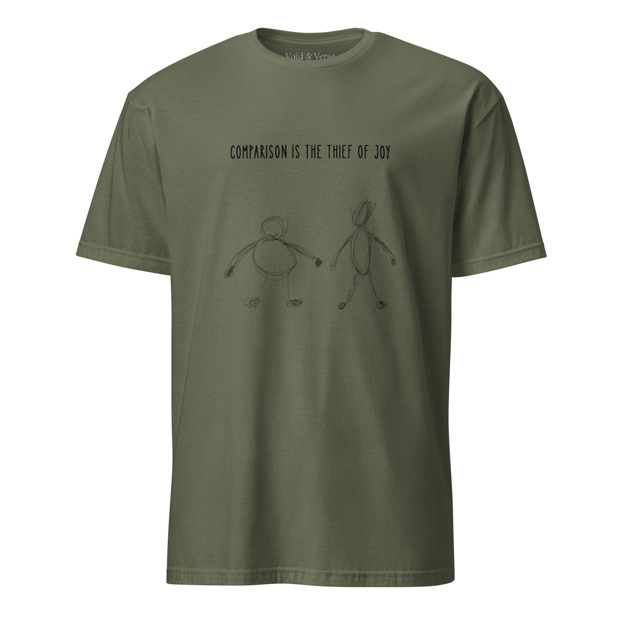 Comparison is the thief of joy. Unisex Regular Soft T-Shirt Unisex Regular Soft T-Shirt Void & Verse Military Green S