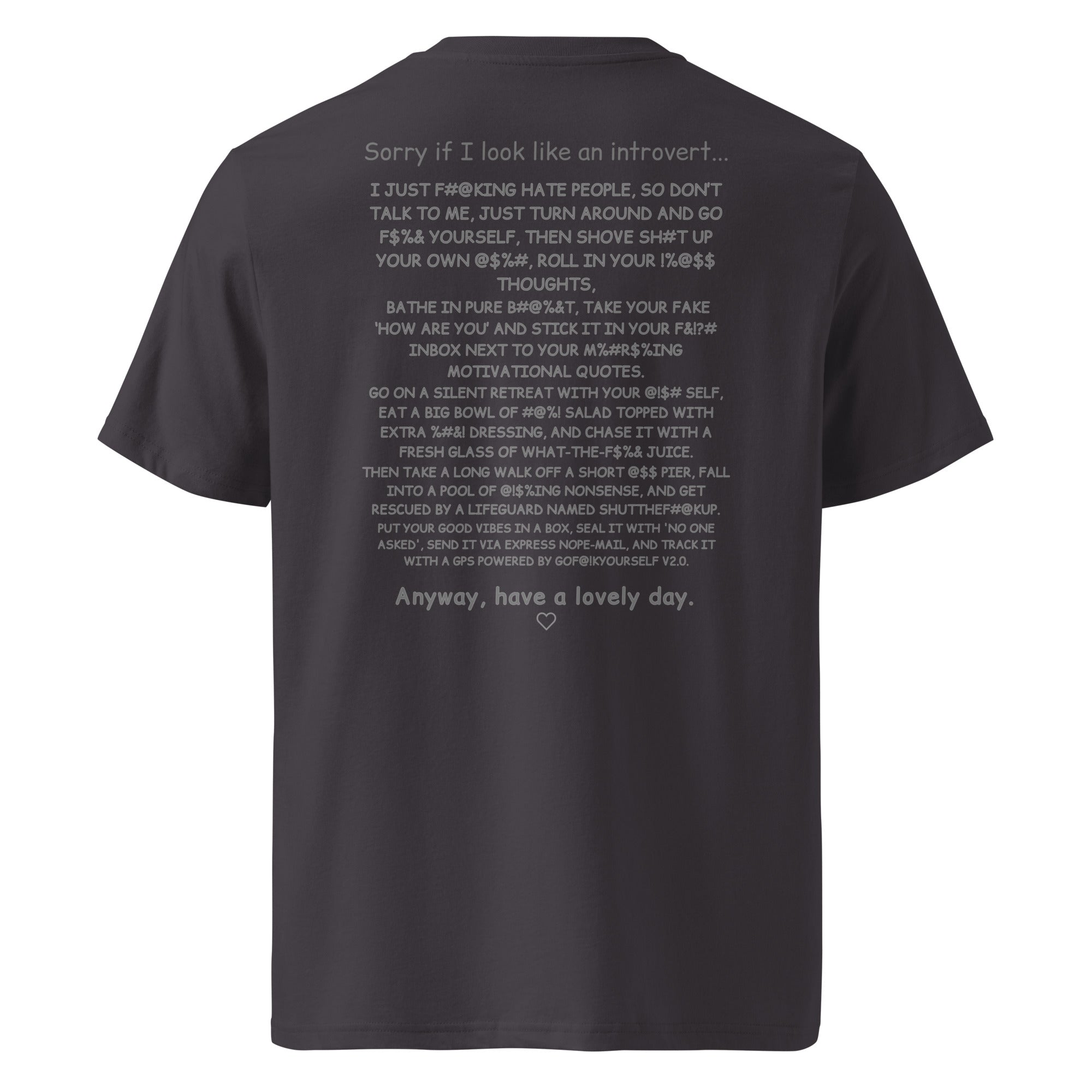 Sorry if I look like an introvert. Unisex Regular Organic T-Shirt Unisex Regular Organic T-Shirt Void & Verse Anthracite S