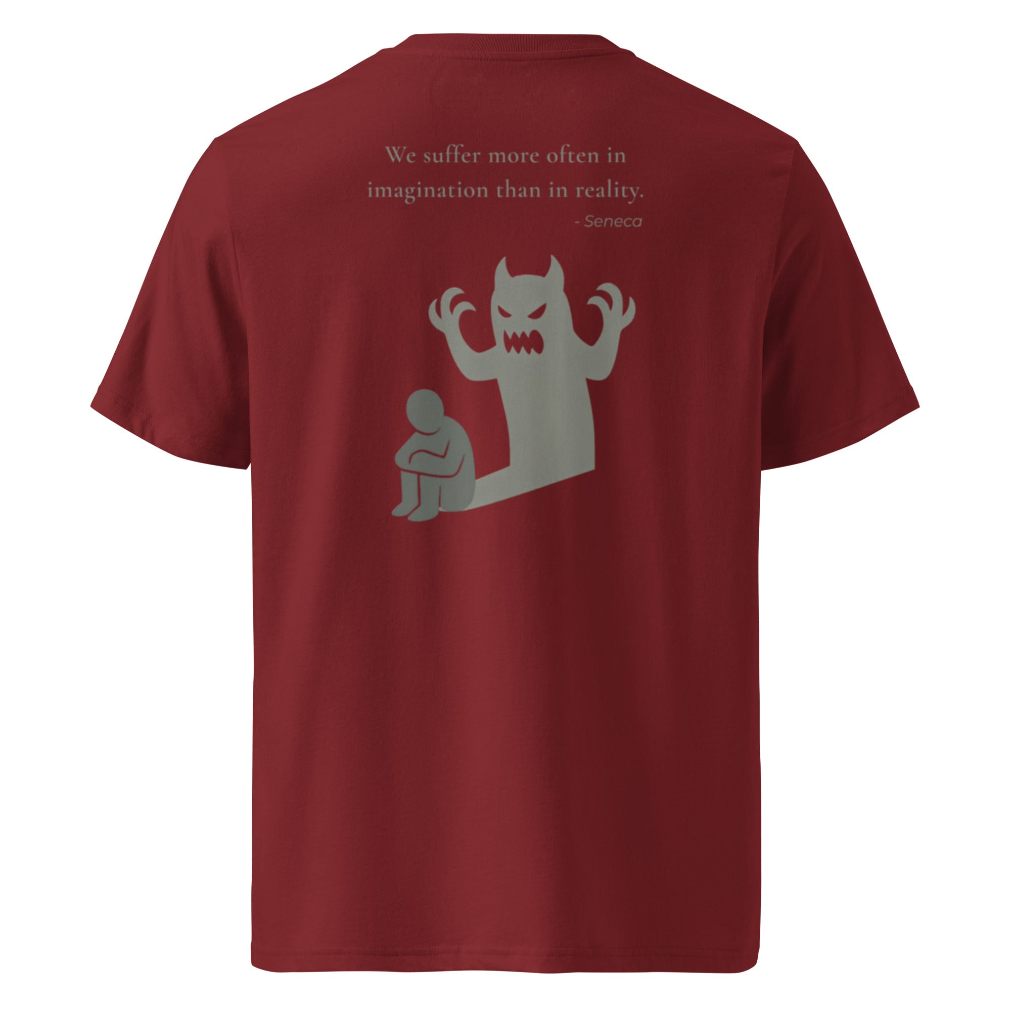 We suffer more in imagination. Unisex Regular Organic T-Shirt Unisex Regular Organic T-Shirt Void & Verse Burgundy S
