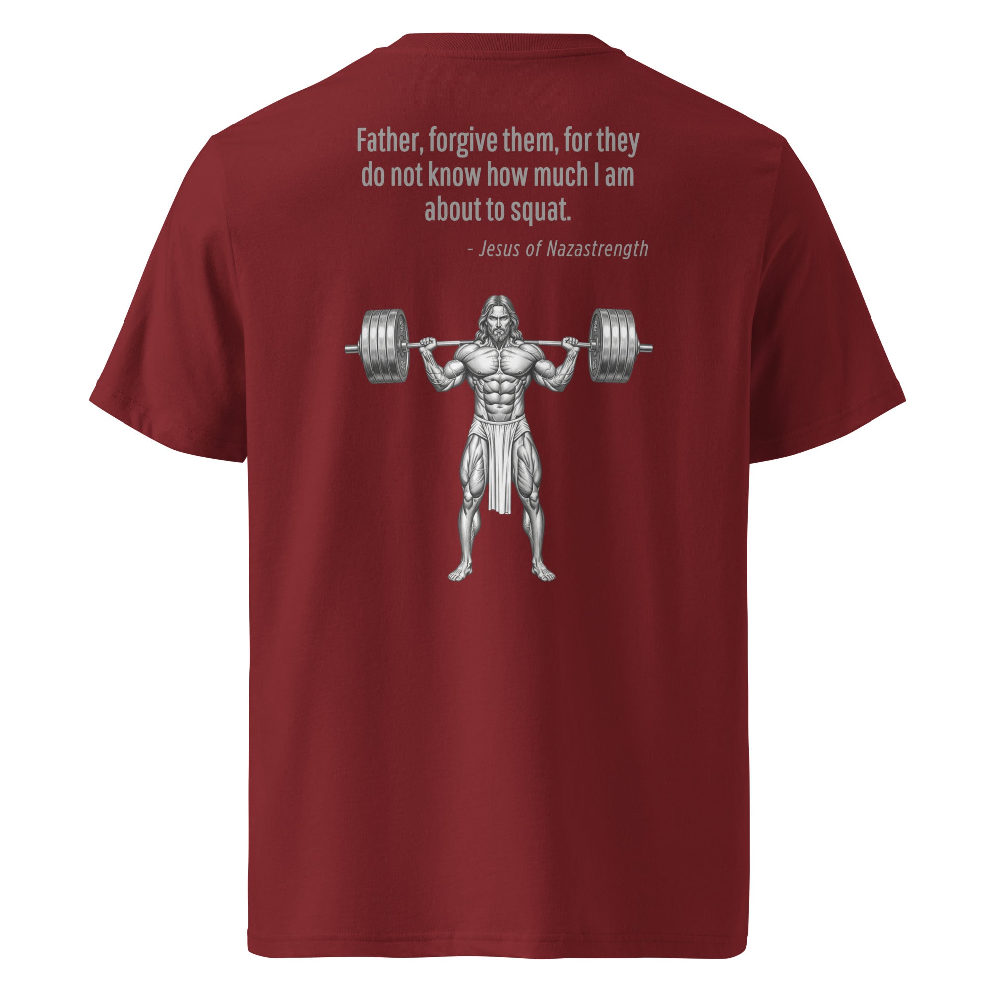 Jesus of Nazastrength. Unisex Regular Organic T-Shirt Unisex Regular Organic T-Shirt Void & Verse Burgundy S