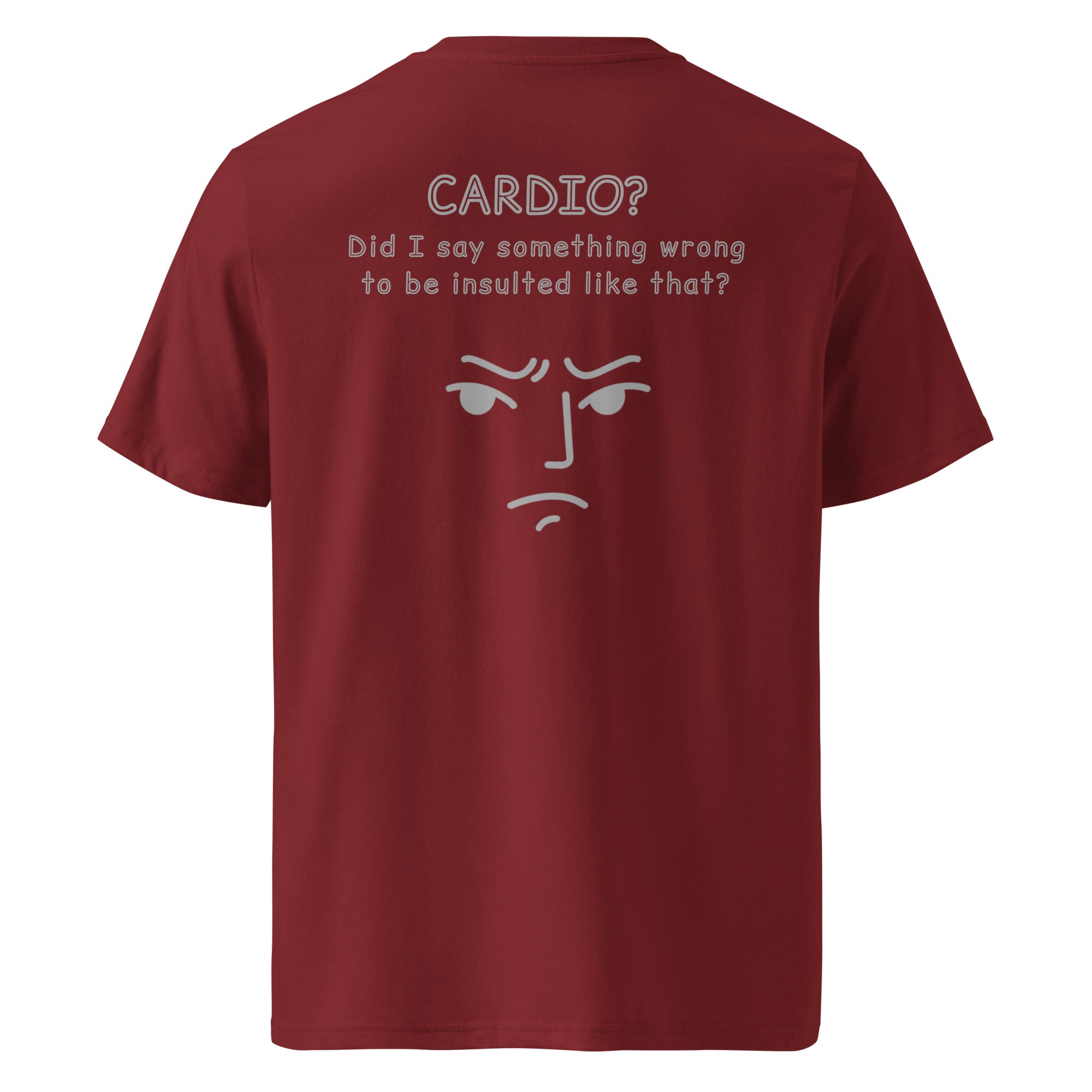 Cardio? Unisex Regular Organic T-Shirt Unisex Regular Organic T-Shirt Void & Verse Burgundy S