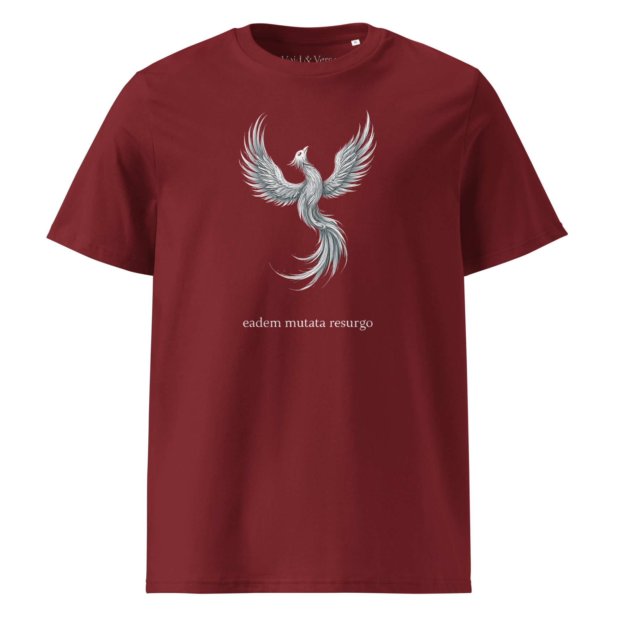 Eadem mutata resurgo. Unisex Regular Organic T-Shirt Unisex Regular Organic T-Shirt Void & Verse Burgundy S