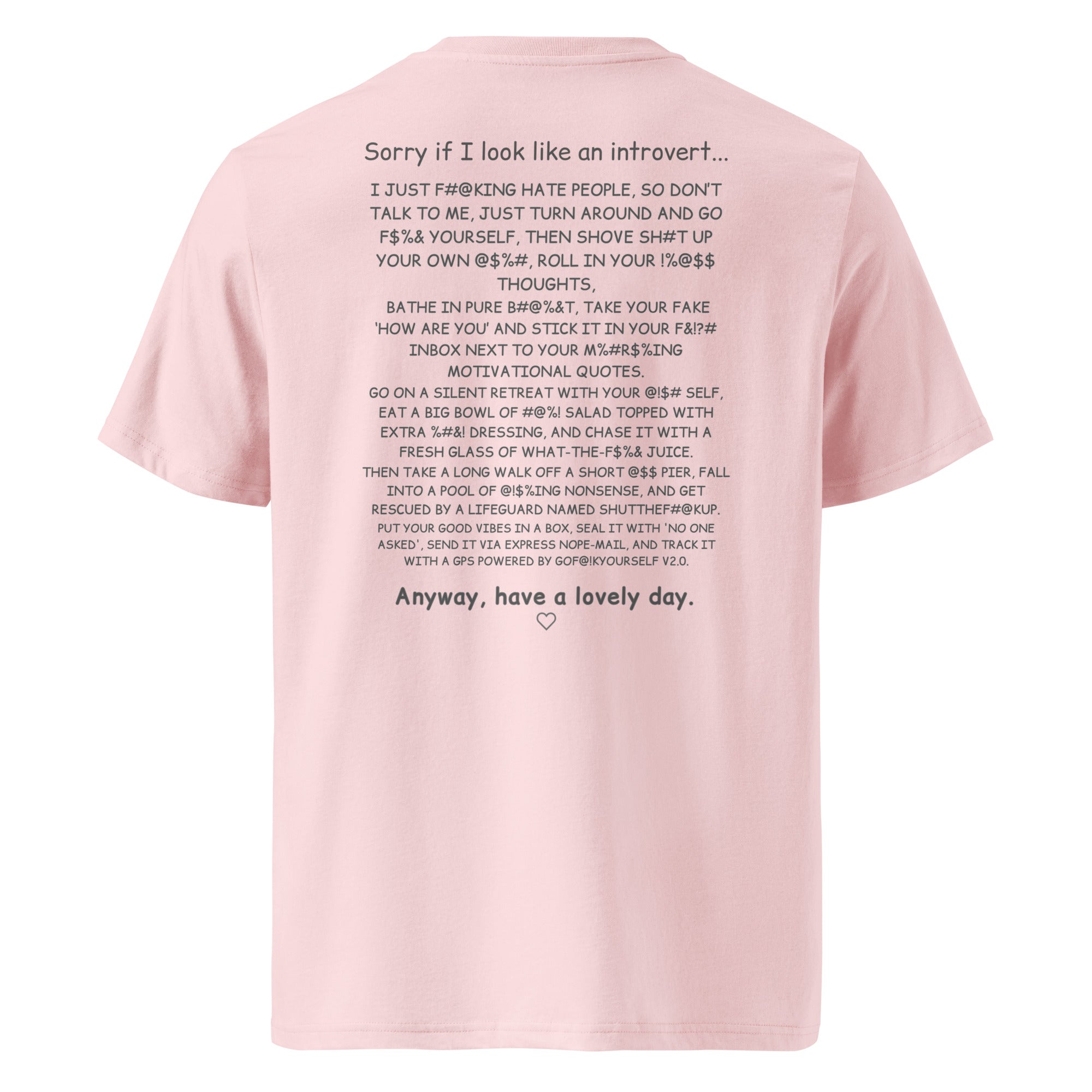 Sorry if I look like an introvert. Unisex Regular Organic T-Shirt Unisex Regular Organic T-Shirt Void & Verse Cotton Pink S
