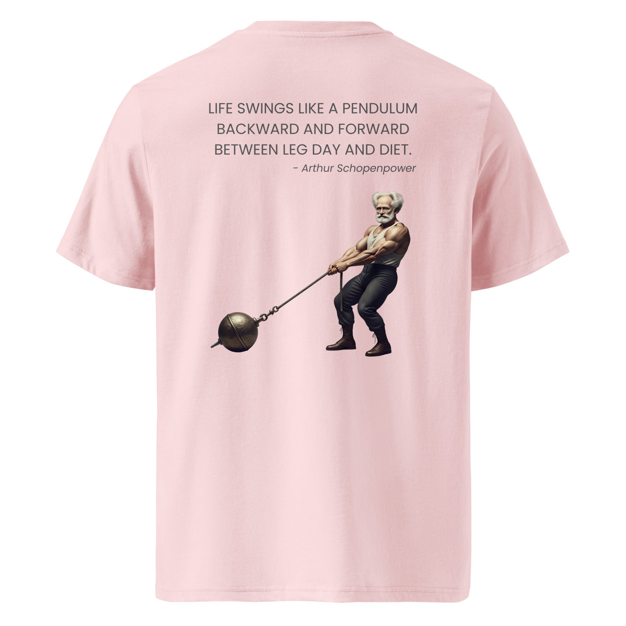 Arthur Schopenpower. Unisex Regular Organic T-Shirt Unisex Regular Organic T-Shirt Void & Verse Cotton Pink S