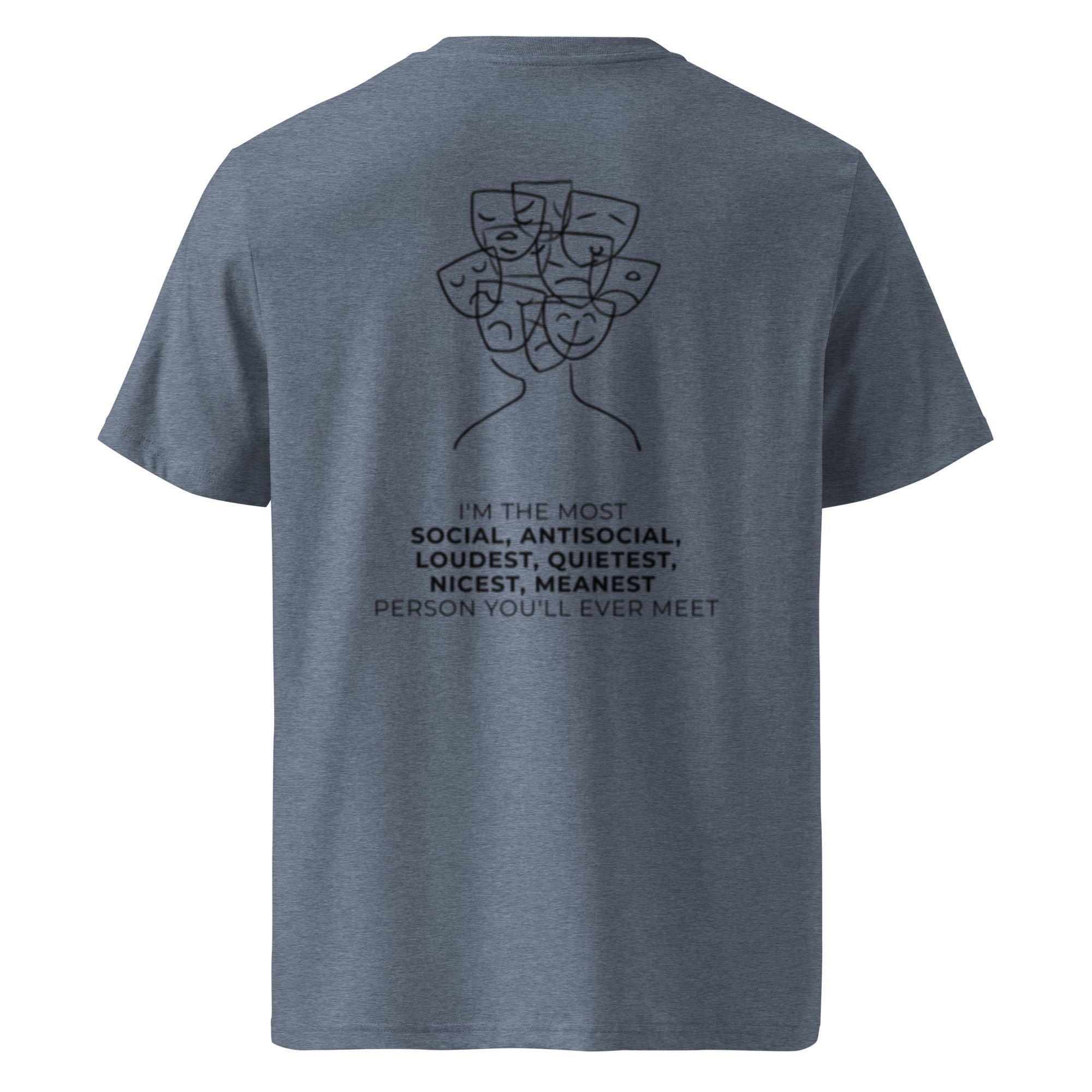 Most social antisocial. Unisex Regular Organic T-Shirt Unisex Regular Organic T-Shirt Void & Verse Dark Heather Blue S