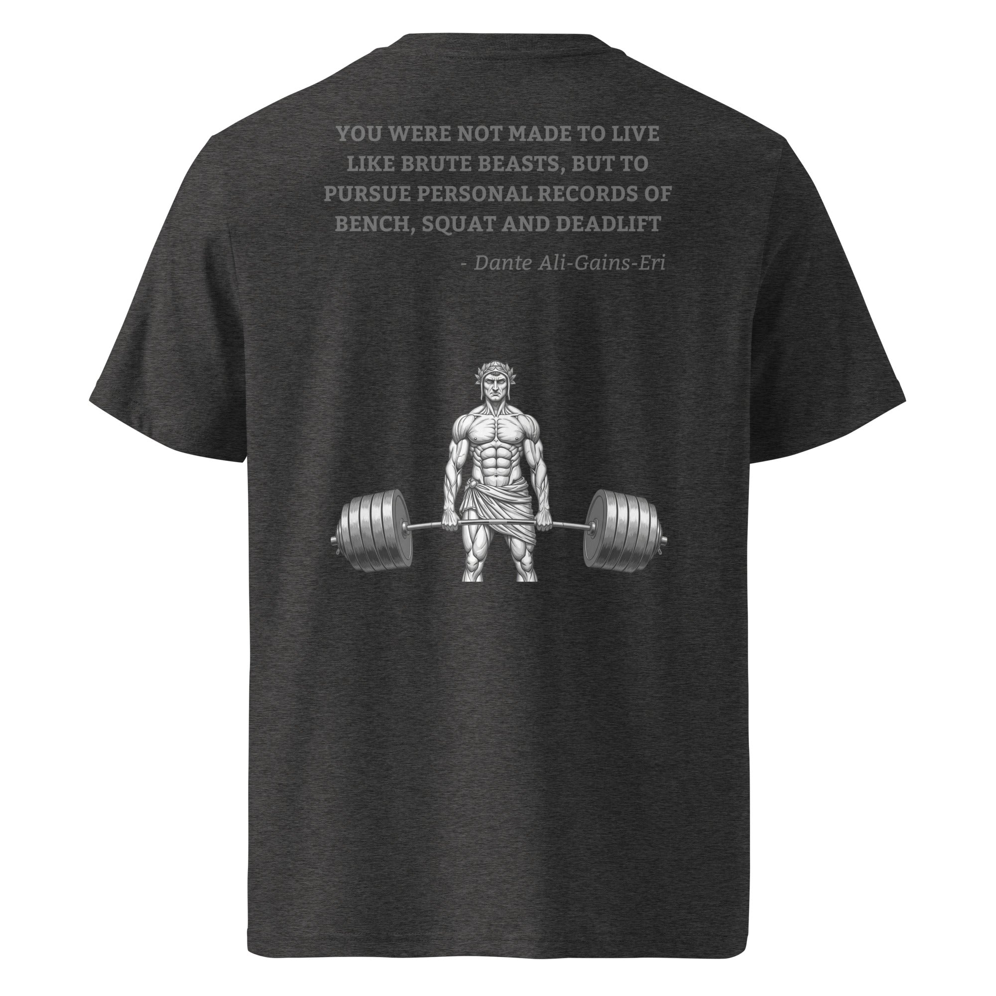 Dante Ali-Gains-Eri. Unisex Regular Organic T-Shirt Unisex Regular Organic T-Shirt Void & Verse Dark Heather Grey S