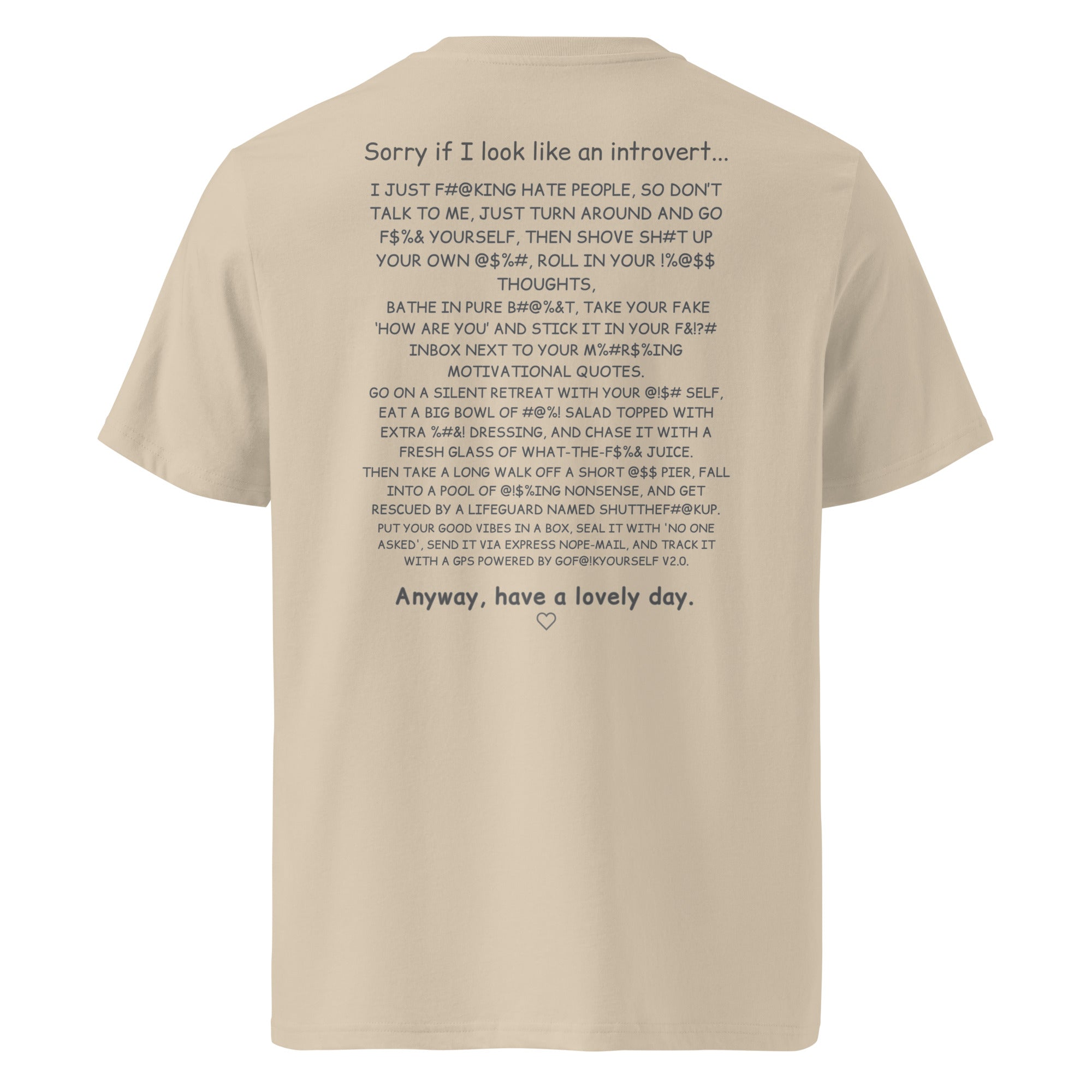 Sorry if I look like an introvert. Unisex Regular Organic T-Shirt Unisex Regular Organic T-Shirt Void & Verse Desert Dust S