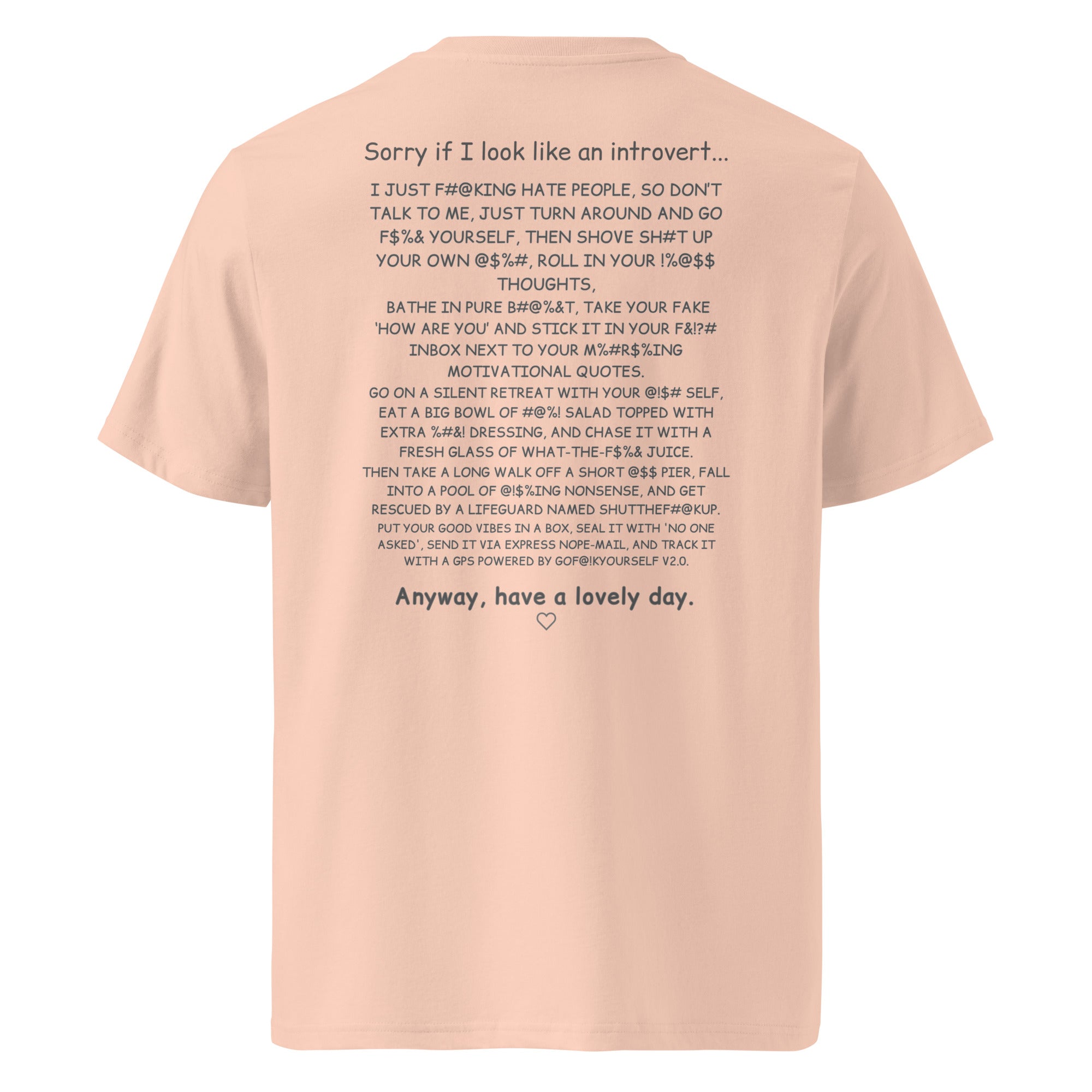 Sorry if I look like an introvert. Unisex Regular Organic T-Shirt Unisex Regular Organic T-Shirt Void & Verse Fraiche Peche S