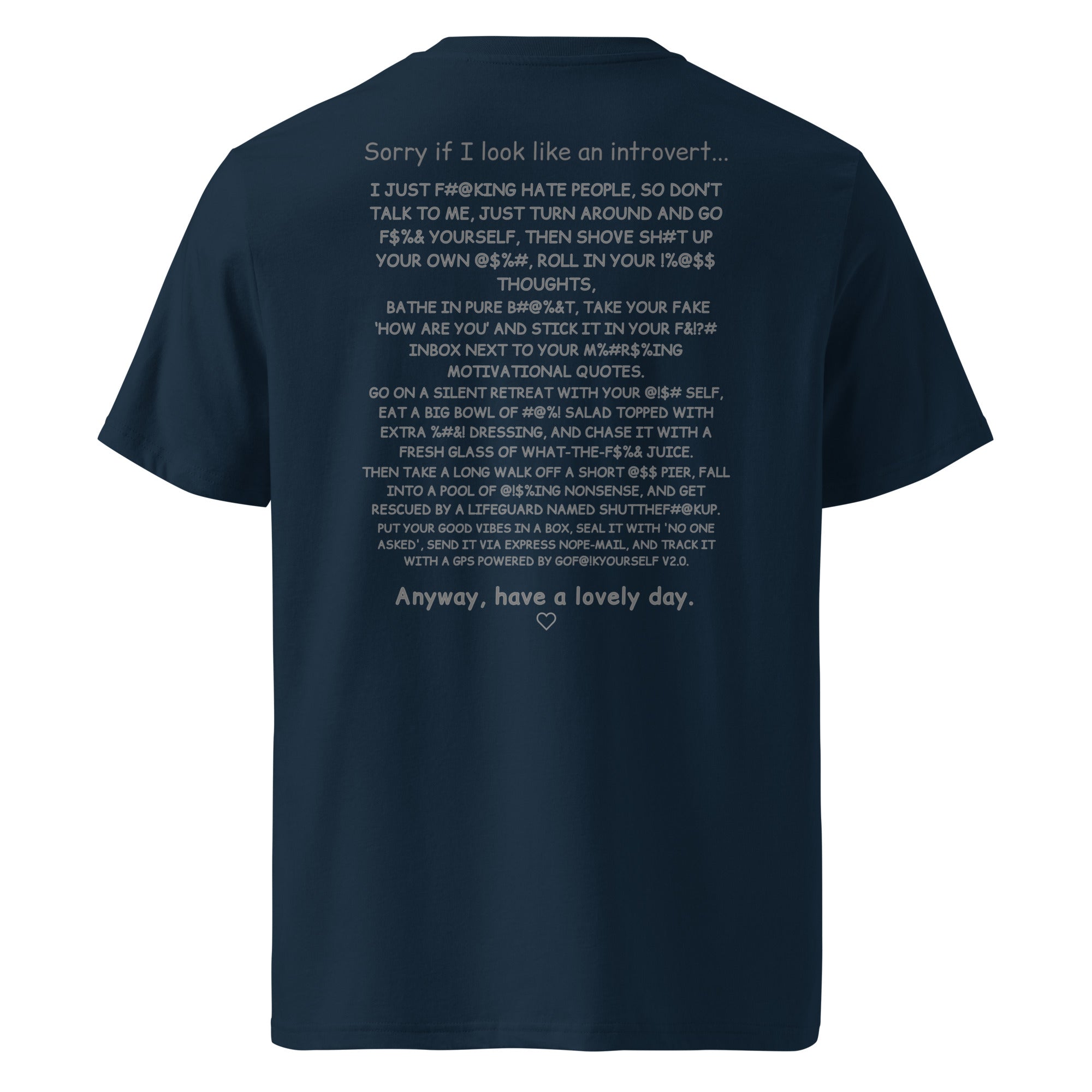 Sorry if I look like an introvert. Unisex Regular Organic T-Shirt Unisex Regular Organic T-Shirt Void & Verse French Navy S