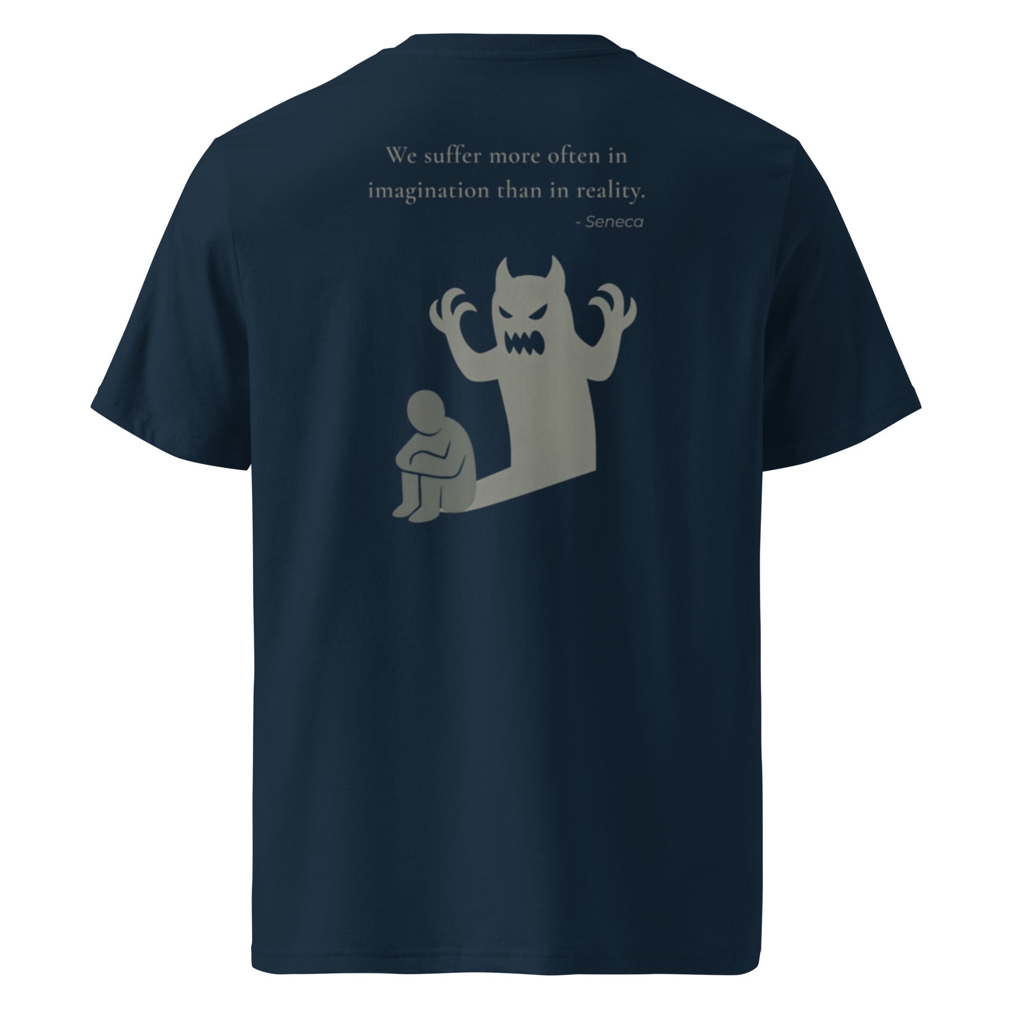 We suffer more in imagination. Unisex Regular Organic T-Shirt Unisex Regular Organic T-Shirt Void & Verse French Navy S