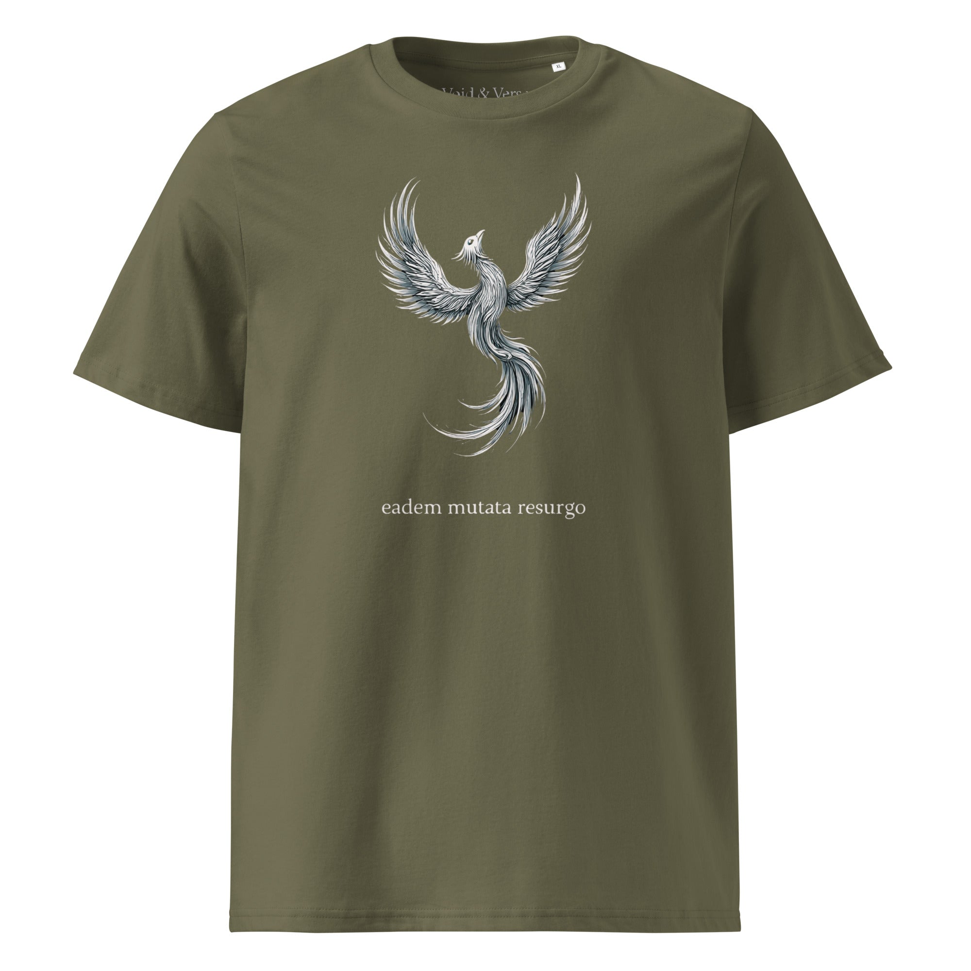 Eadem mutata resurgo. Unisex Regular Organic T-Shirt Unisex Regular Organic T-Shirt Void & Verse Khaki S