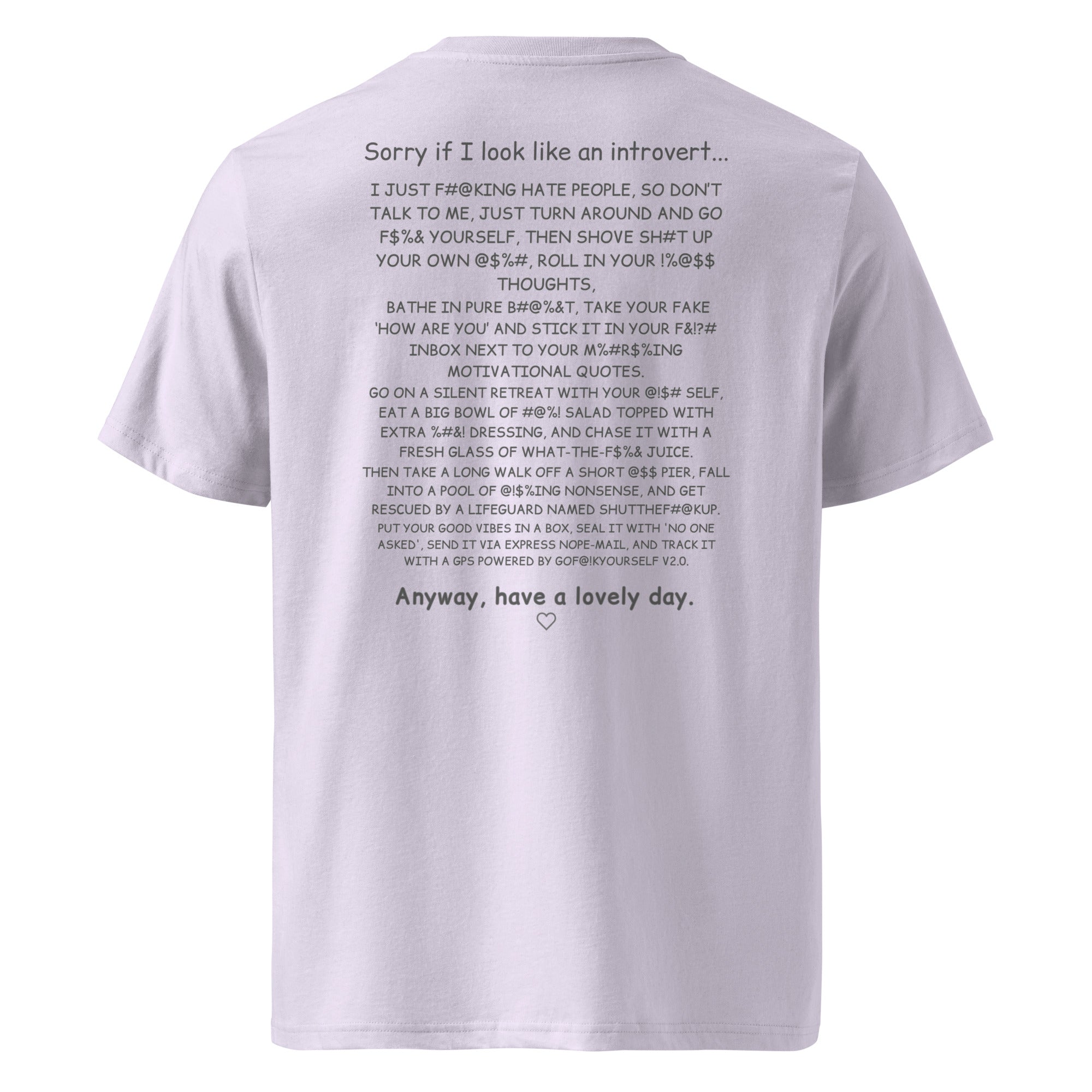 Sorry if I look like an introvert. Unisex Regular Organic T-Shirt Unisex Regular Organic T-Shirt Void & Verse Lavender S