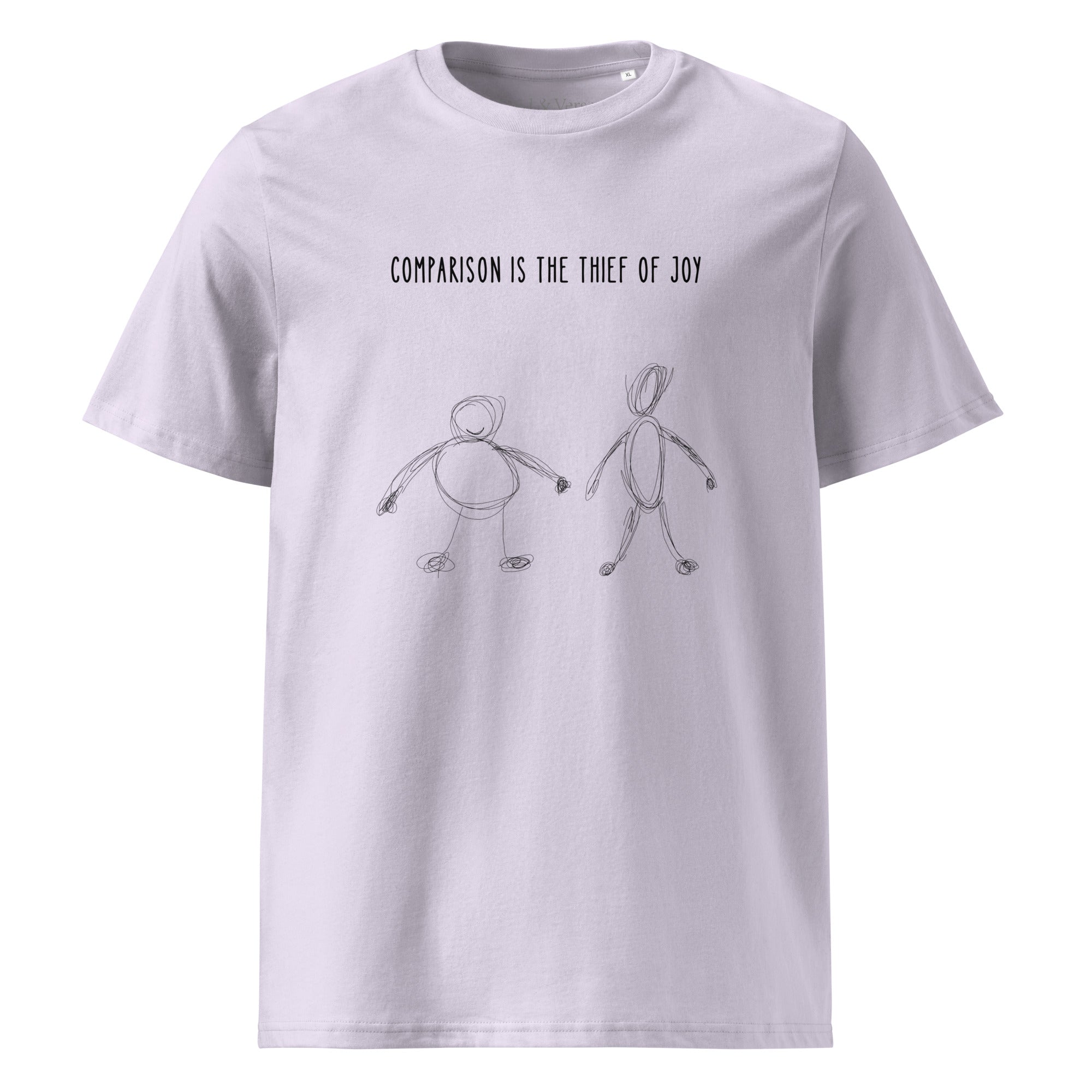 Comparison is the thief of joy. Unisex Regular Organic T-Shirt Unisex Regular Organic T-Shirt Void & Verse Lavender S