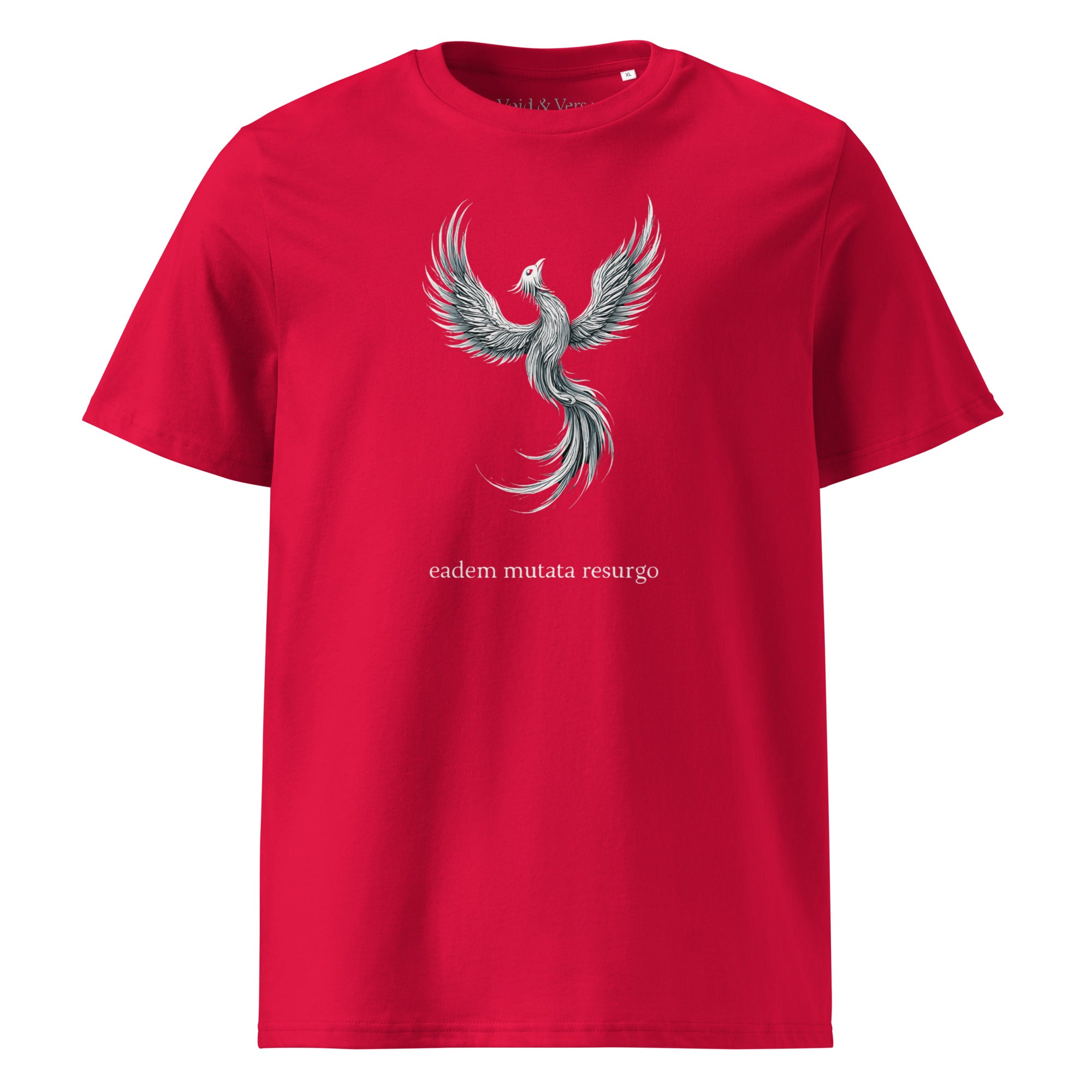 Eadem mutata resurgo. Unisex Regular Organic T-Shirt Unisex Regular Organic T-Shirt Void & Verse Red S