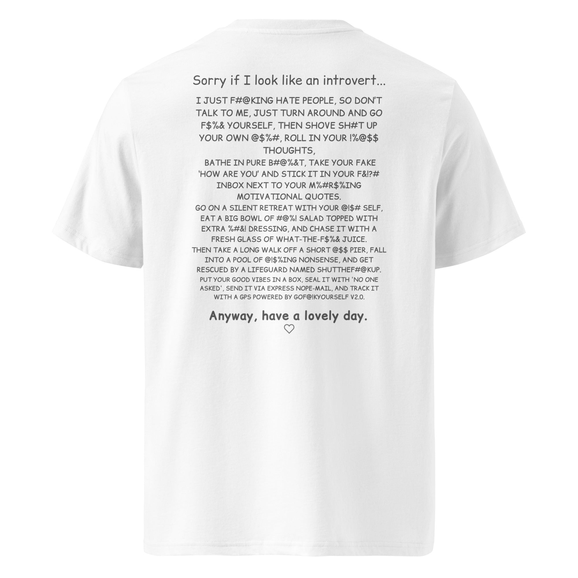 Sorry if I look like an introvert. Unisex Regular Organic T-Shirt Unisex Regular Organic T-Shirt Void & Verse White S