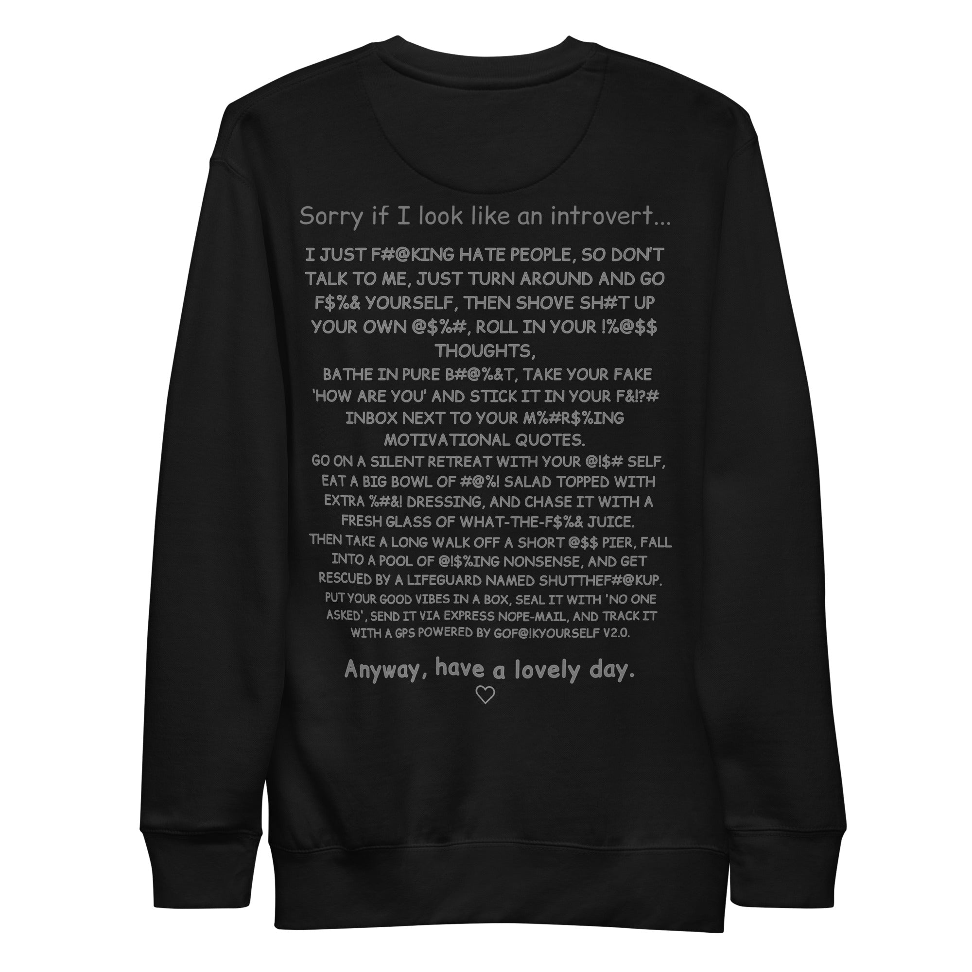 Sorry if I look like an introvert. Unisex Sweatshirt Unisex Sweatshirt Void & Verse Black S