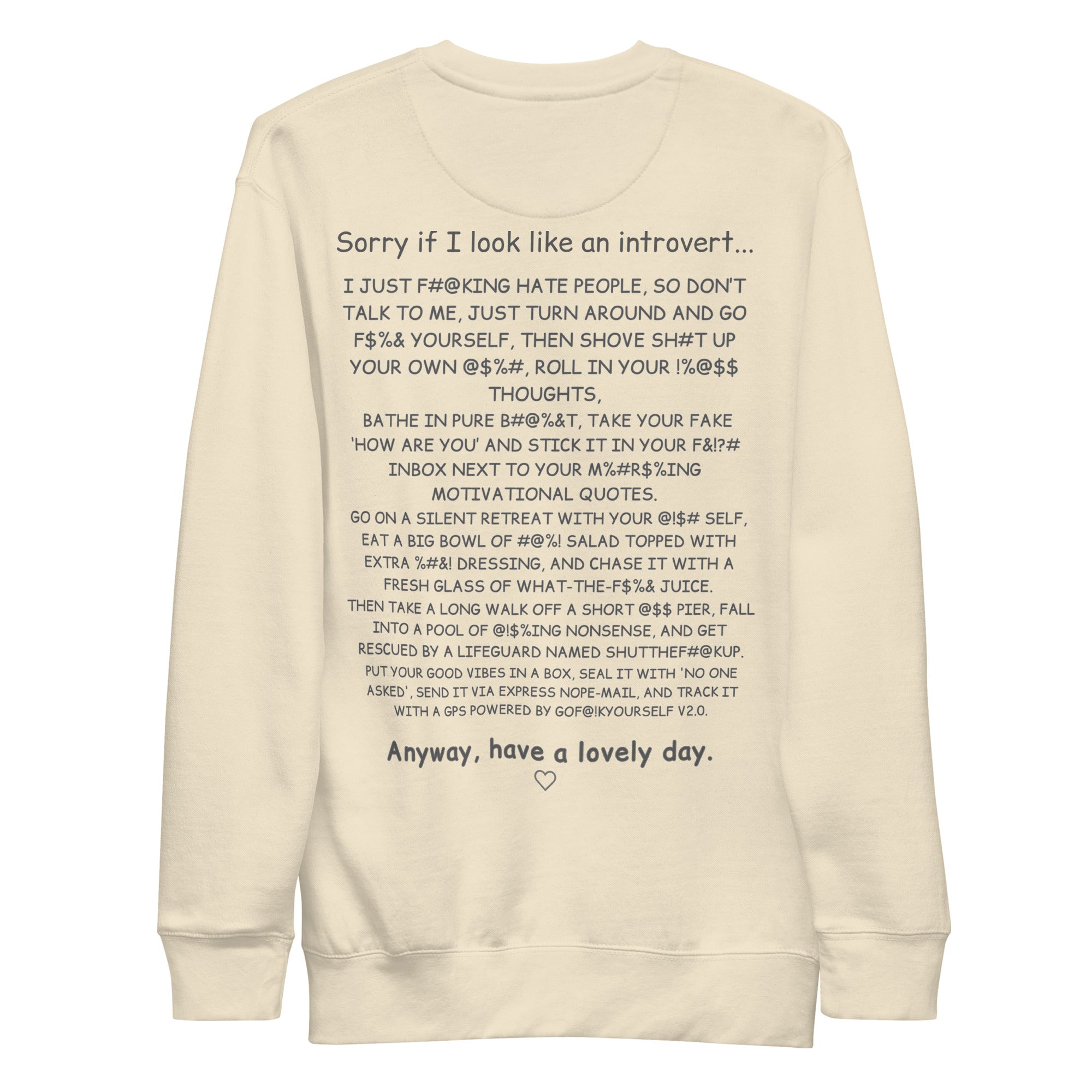 Sorry if I look like an introvert. Unisex Sweatshirt Unisex Sweatshirt Void & Verse Bone S