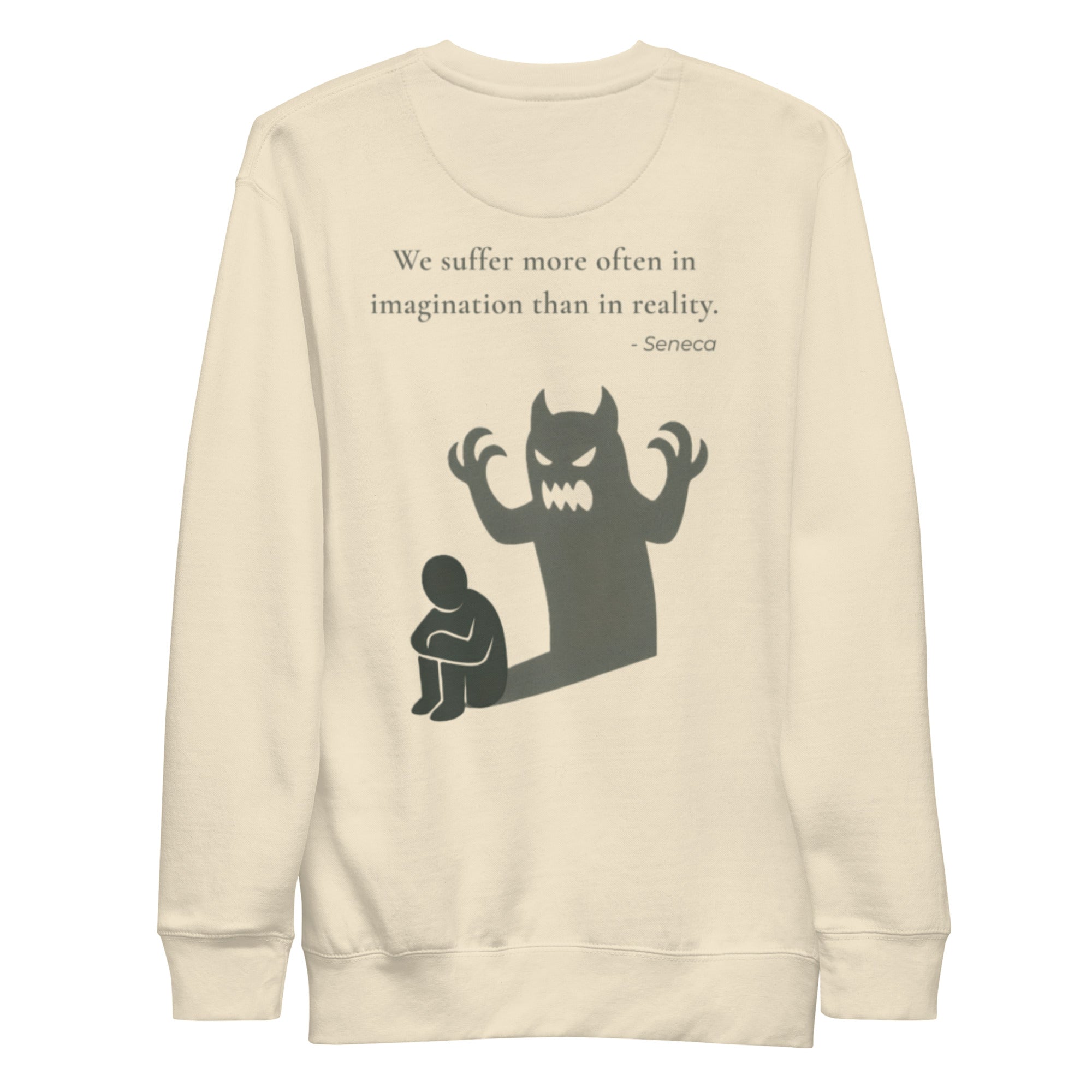 We suffer more in imagination. Unisex Sweatshirt Unisex Sweatshirt Void & Verse Bone S