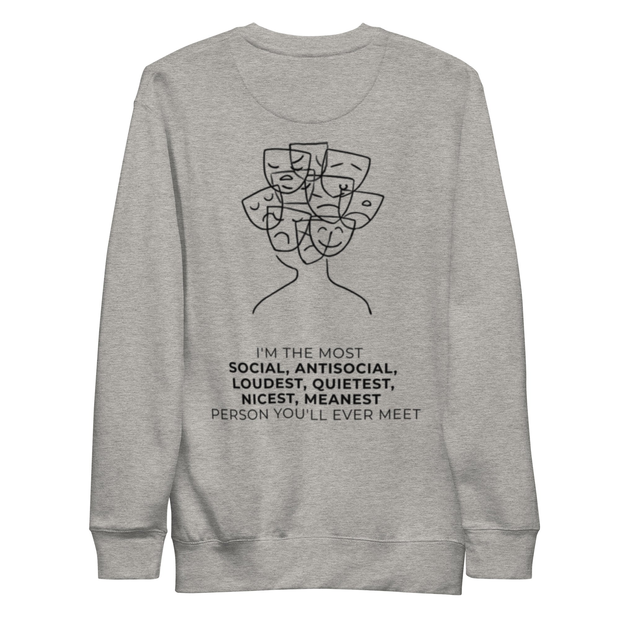 Most social antisocial. Unisex Sweatshirt Unisex Sweatshirt Void & Verse Carbon Grey S