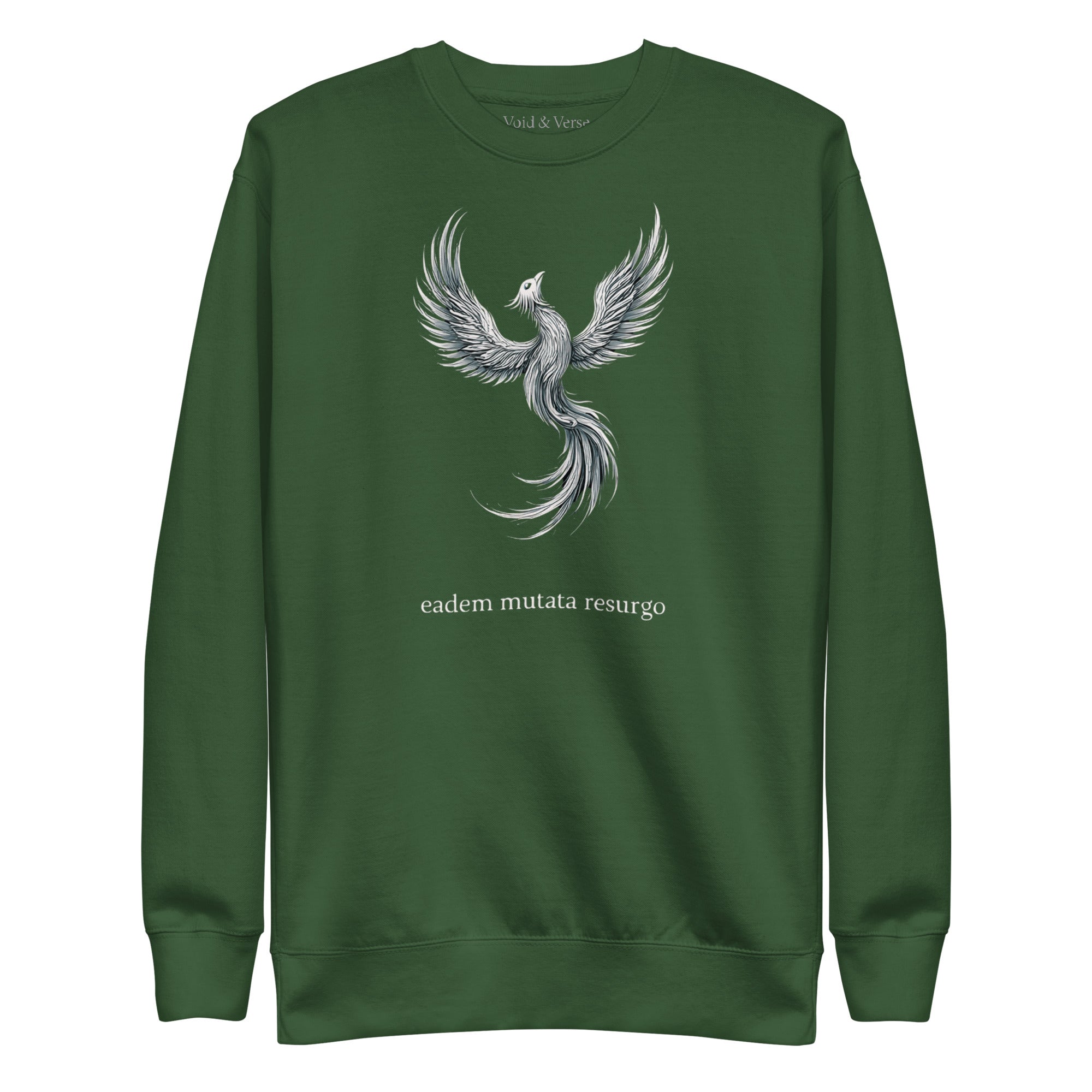 Eadem mutata resurgo. Unisex Sweatshirt Unisex Sweatshirt Void & Verse Forest Green S