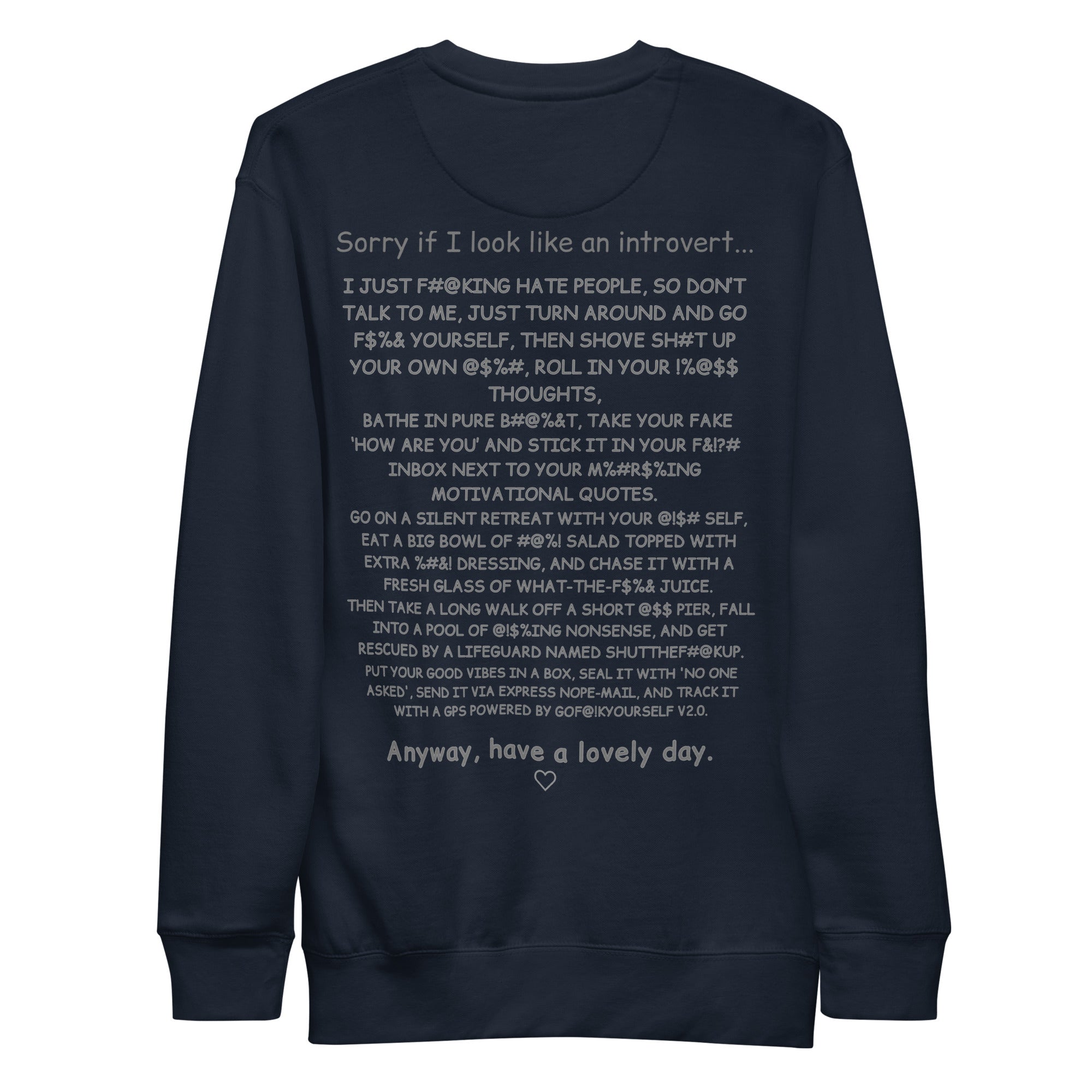 Sorry if I look like an introvert. Unisex Sweatshirt Unisex Sweatshirt Void & Verse Navy Blazer S
