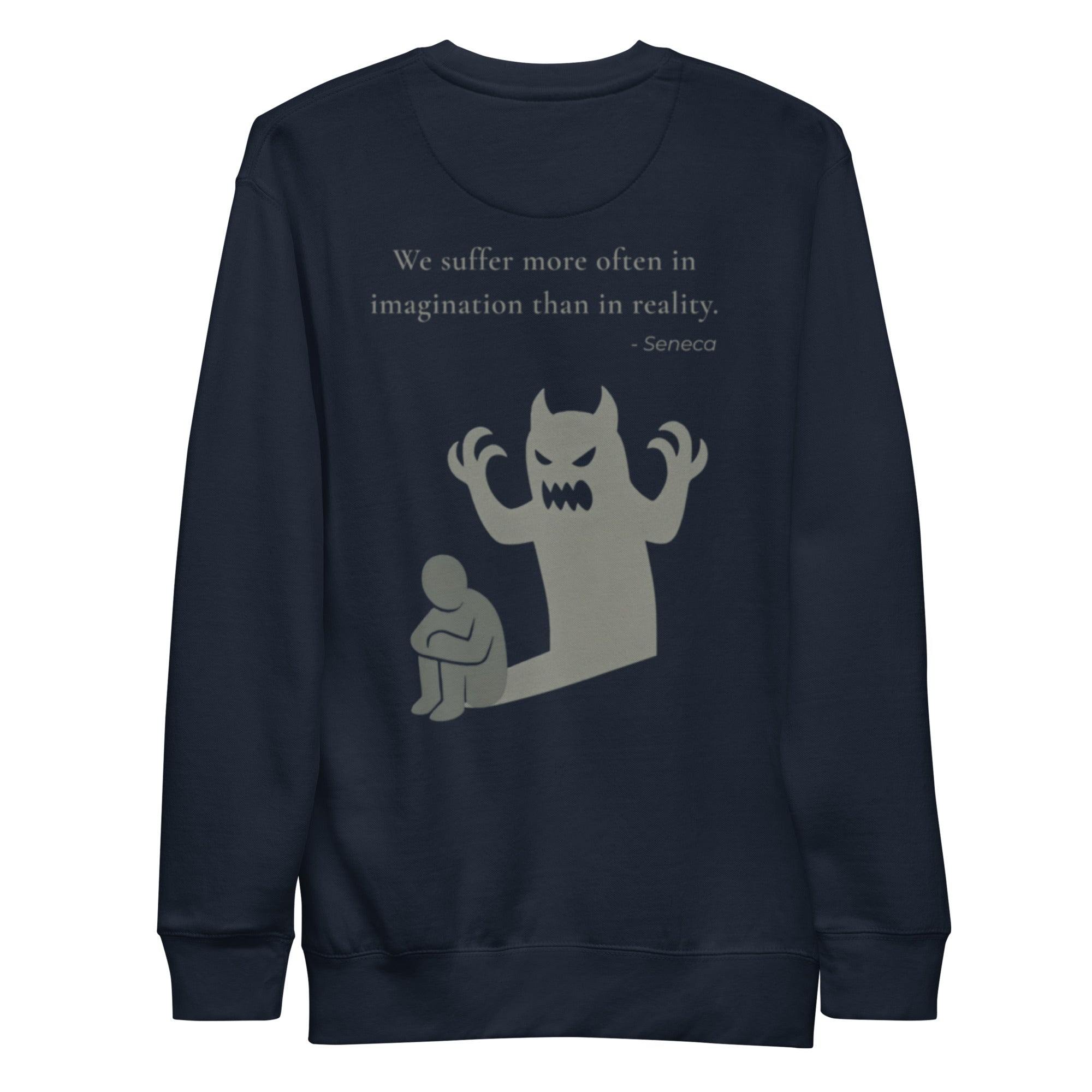 We suffer more in imagination. Unisex Sweatshirt Unisex Sweatshirt Void & Verse Navy Blazer S