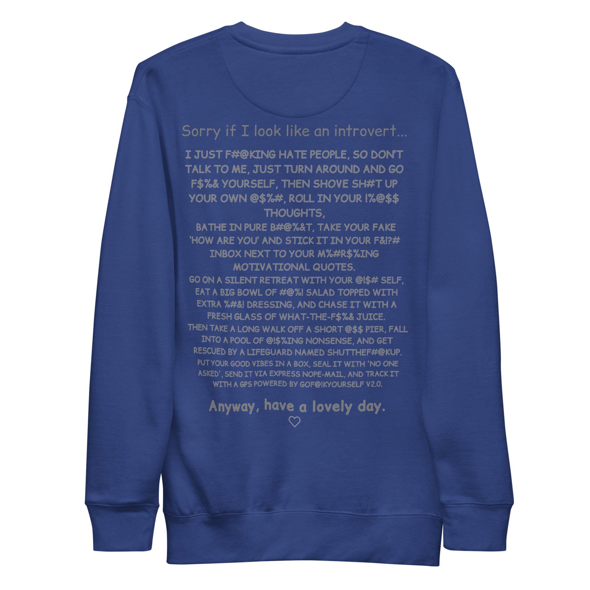 Sorry if I look like an introvert. Unisex Sweatshirt Unisex Sweatshirt Void & Verse Team Royal S