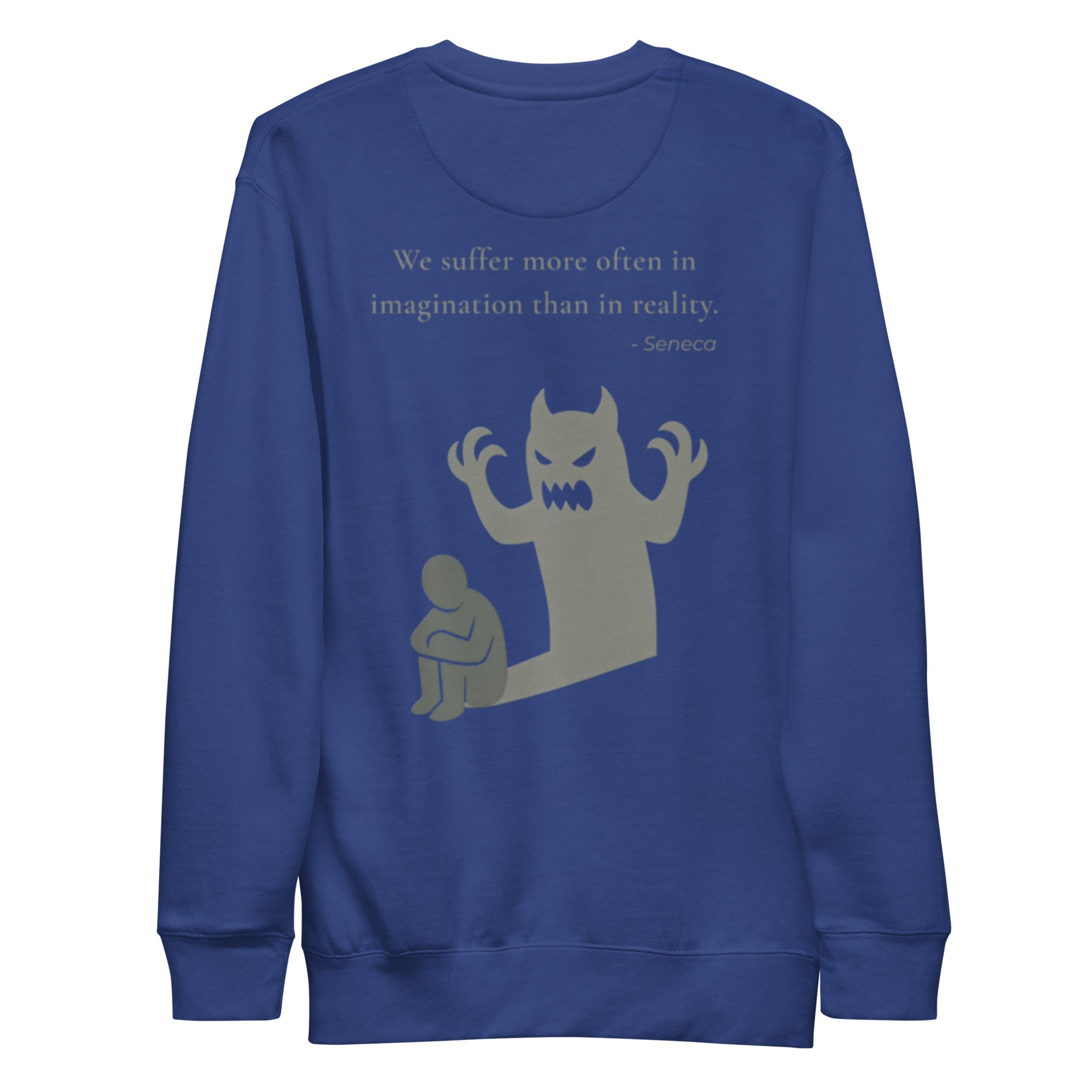 We suffer more in imagination. Unisex Sweatshirt Unisex Sweatshirt Void & Verse Team Royal S