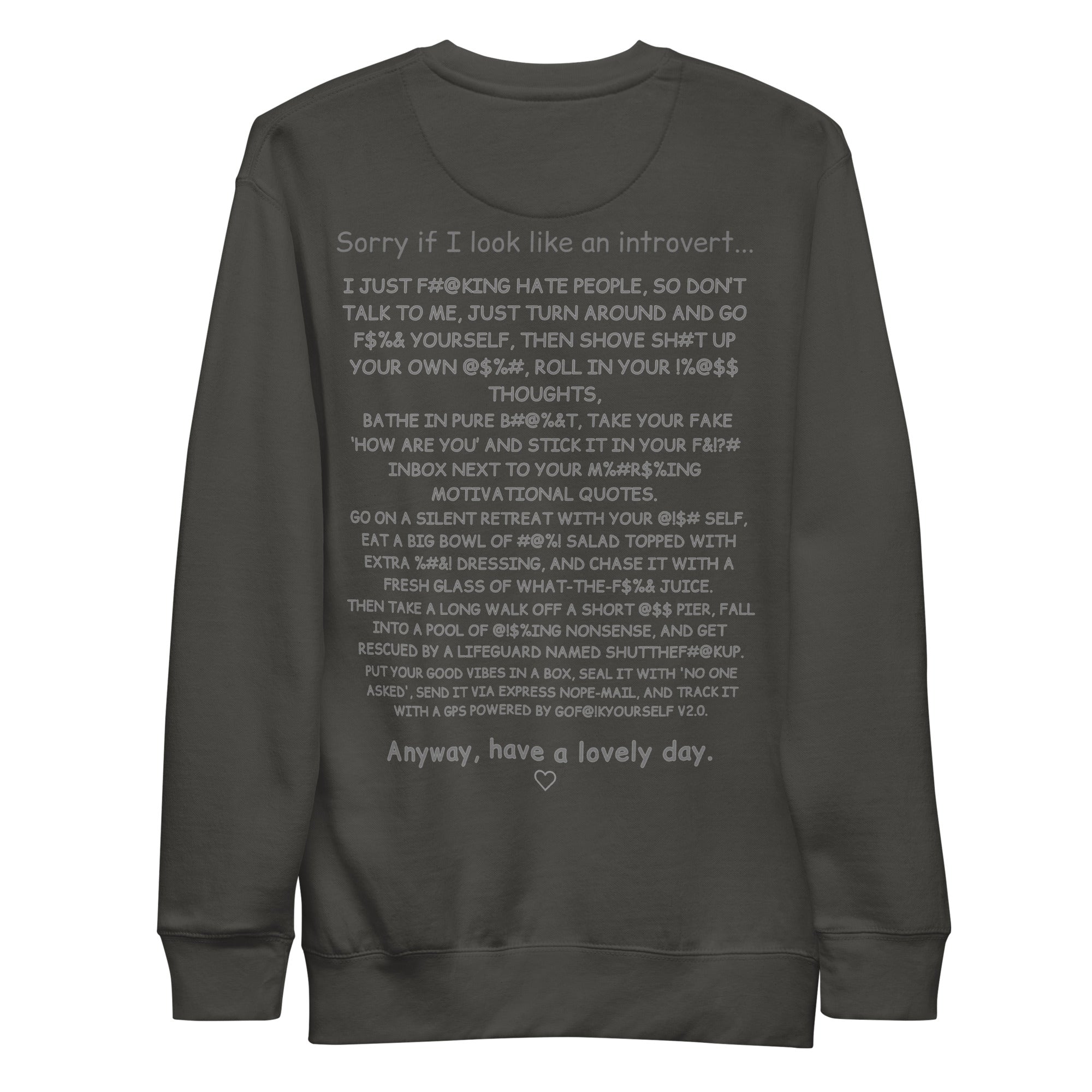 Sorry if I look like an introvert. Unisex Sweatshirt Unisex Sweatshirt Void & Verse Vintage Black S