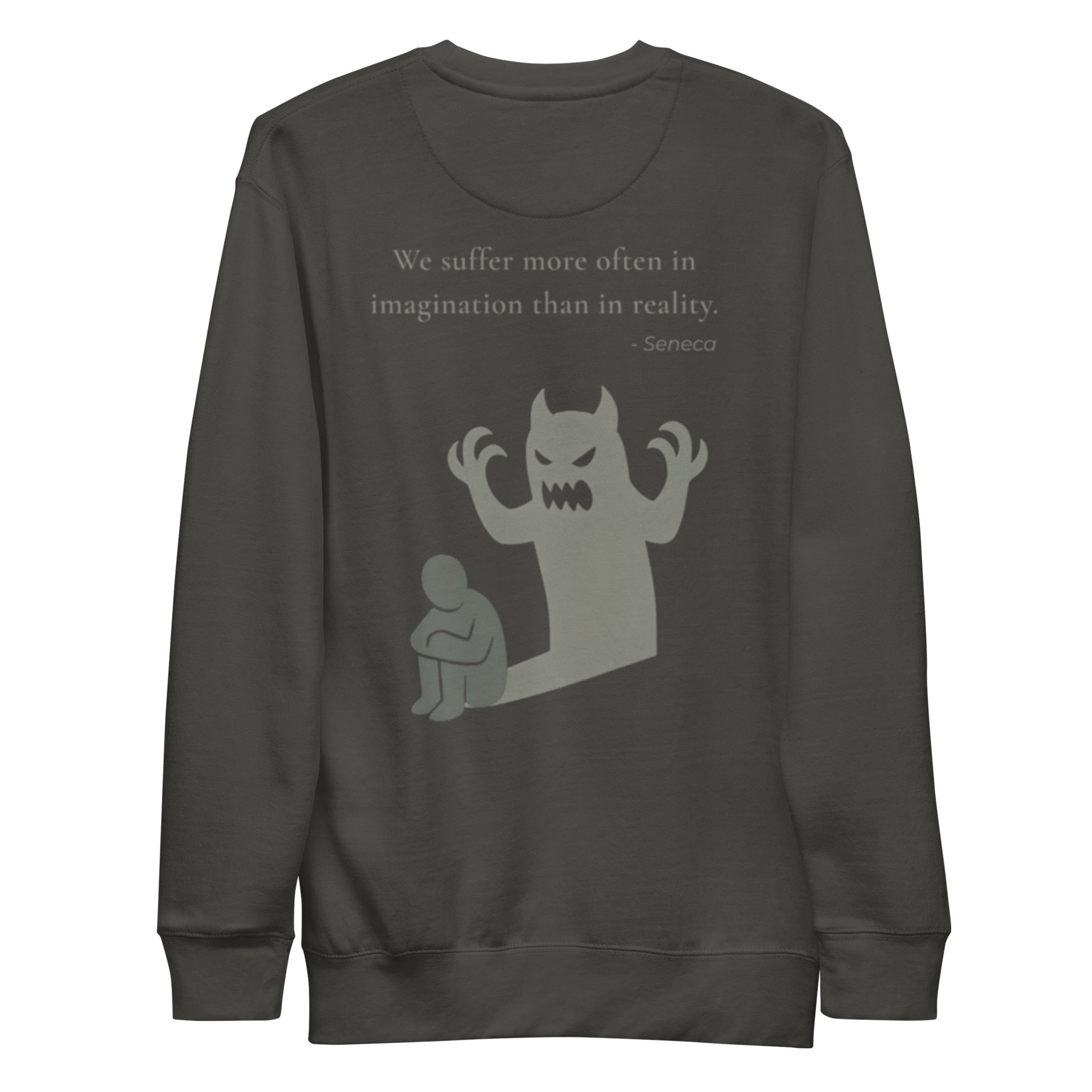 We suffer more in imagination. Unisex Sweatshirt Unisex Sweatshirt Void & Verse Vintage Black S