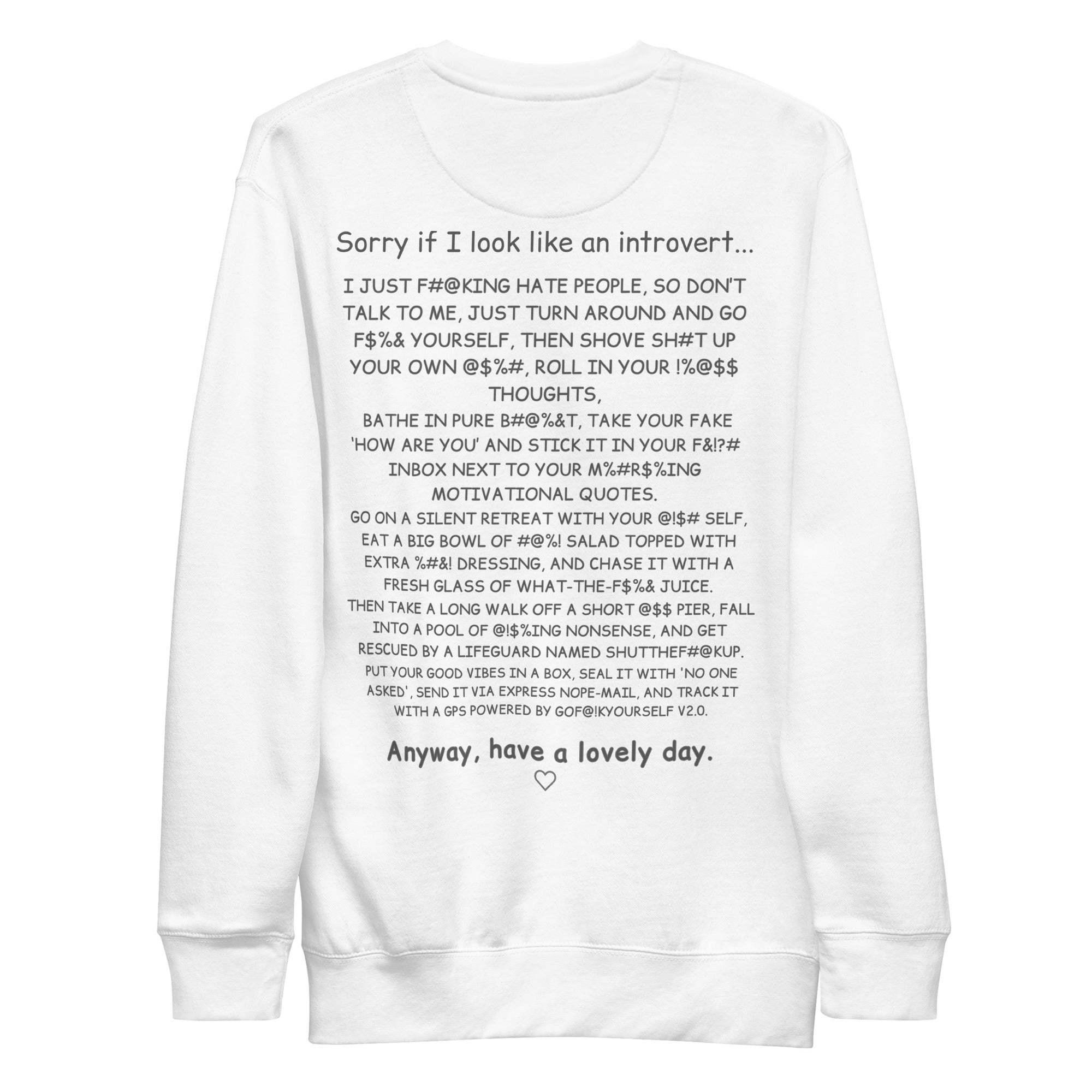 Sorry if I look like an introvert. Unisex Sweatshirt Unisex Sweatshirt Void & Verse White S